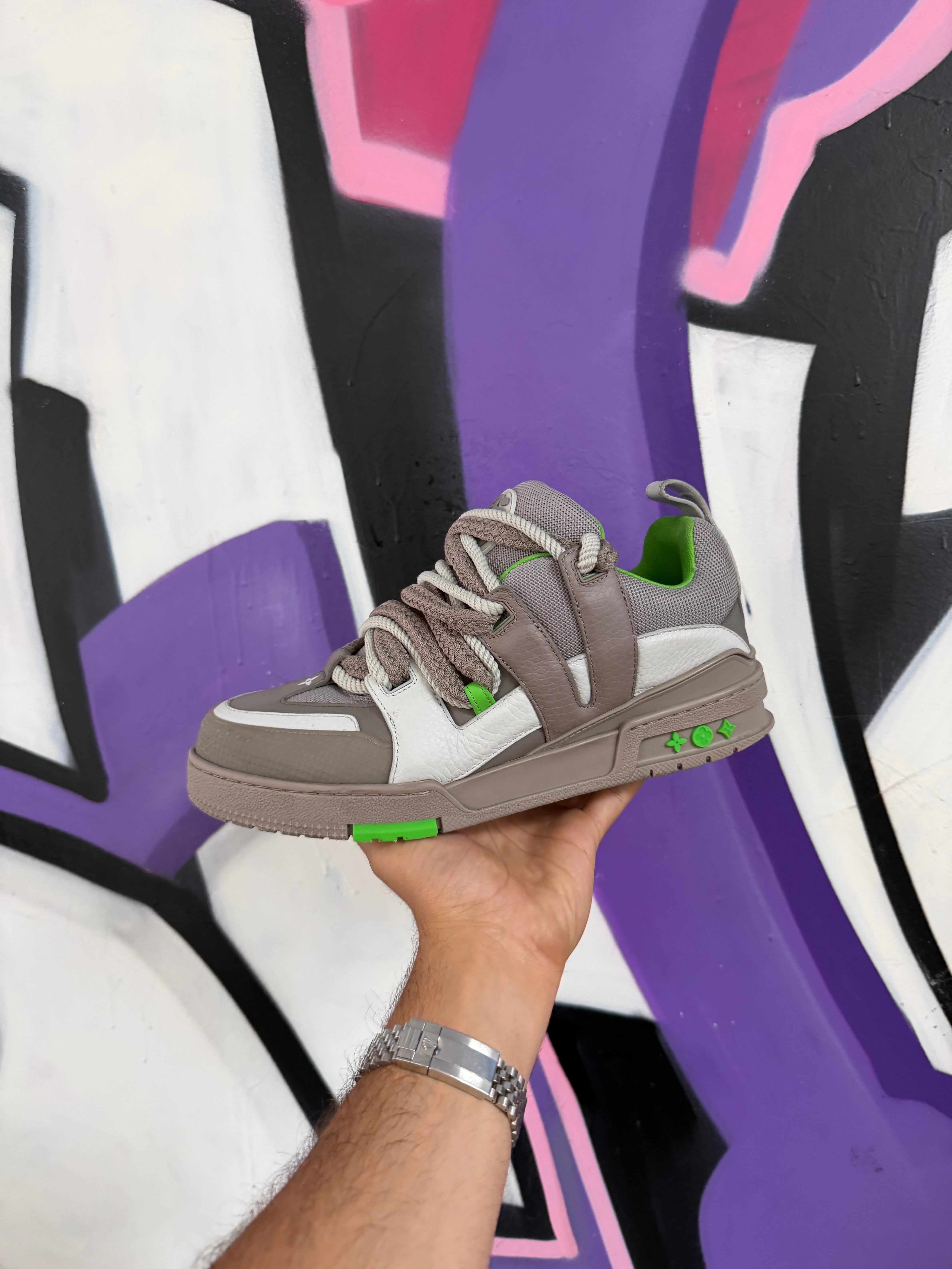 Louis Vuitton Grey Green Skate Sneakers