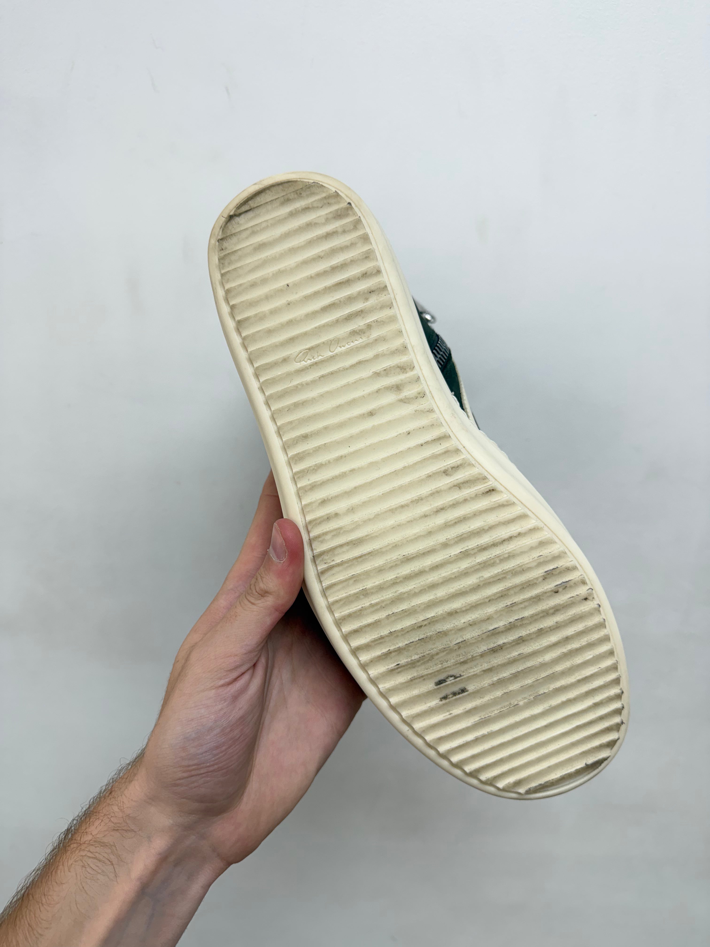 Rick Owens Forrest Green Geobasket Sneakers