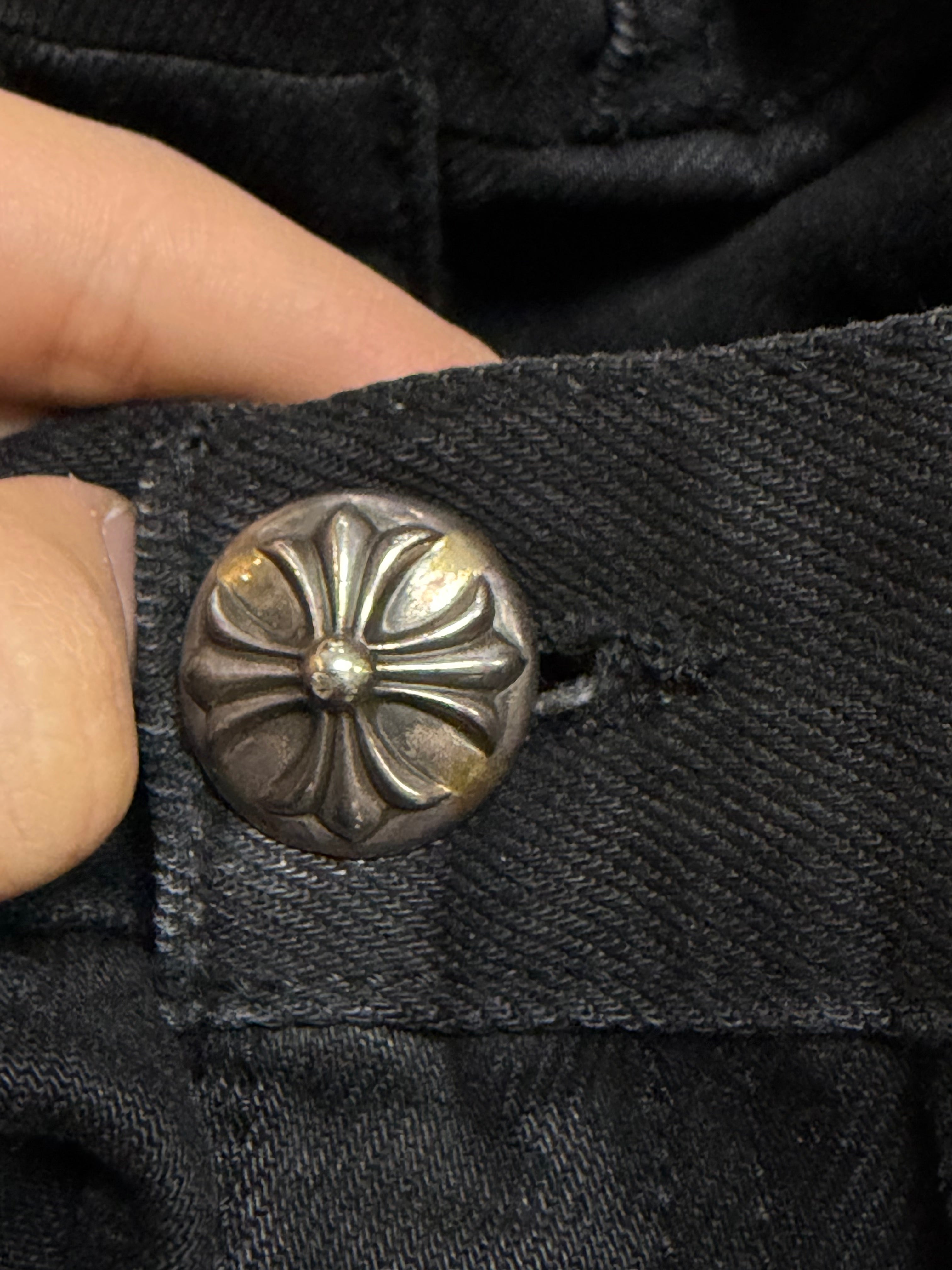 Chrome Hearts x Gallery Black Flare Blue Patch Jeans