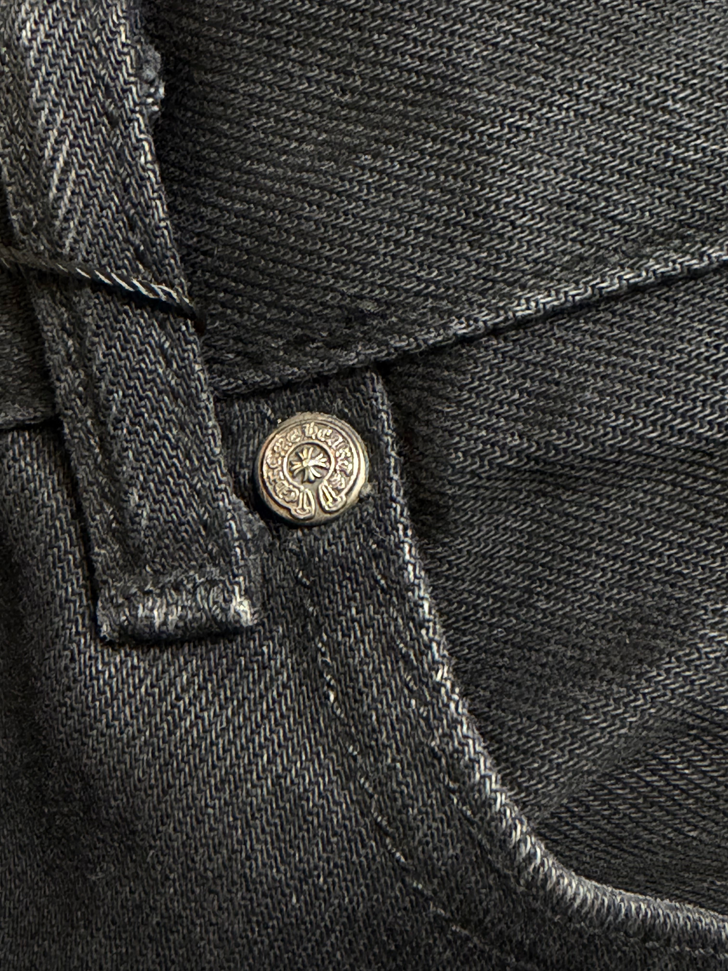 Chrome Hearts x Gallery Black Flare Blue Patch Jeans