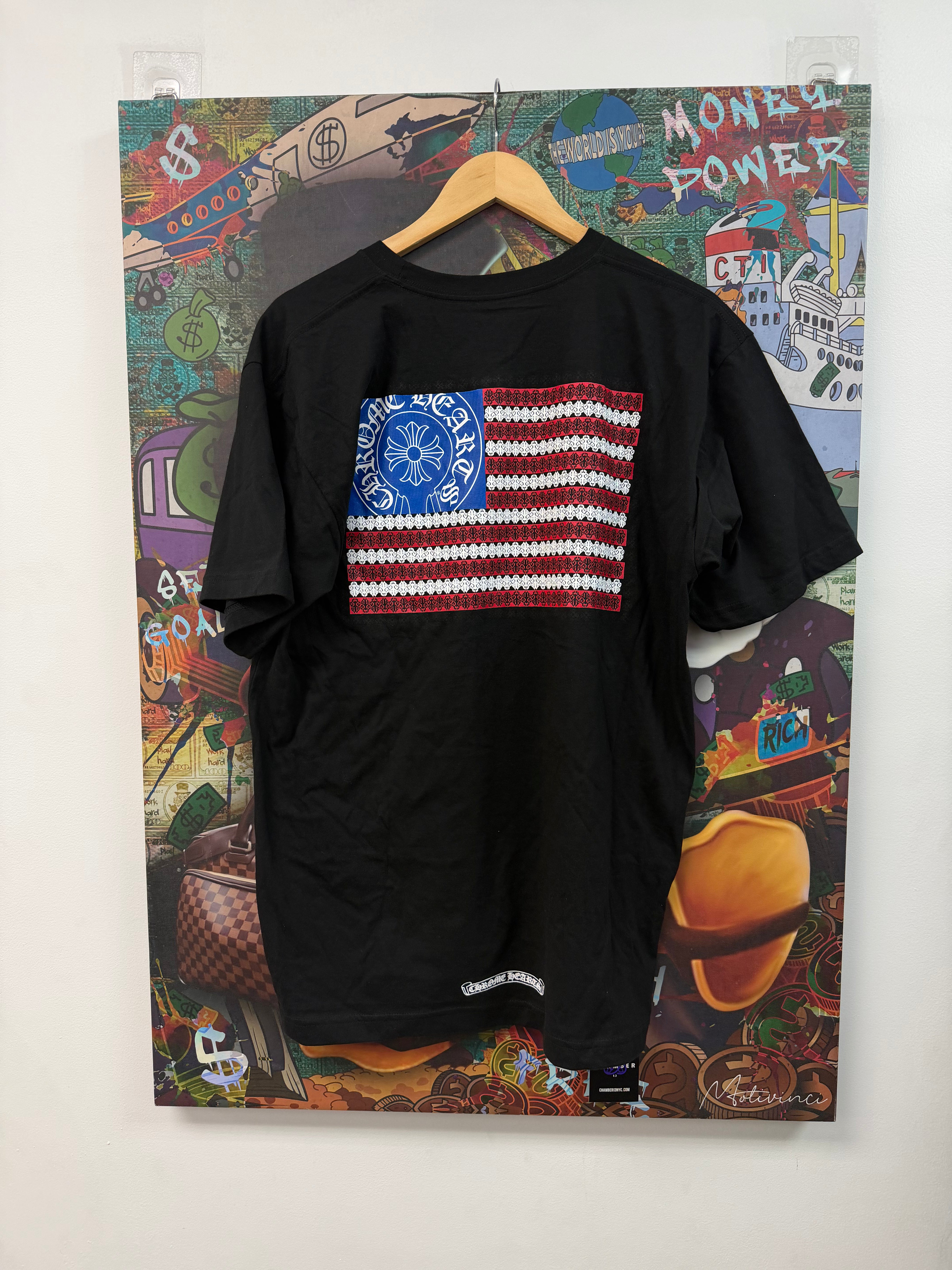 Chrome Hearts Black USA Flag Tee