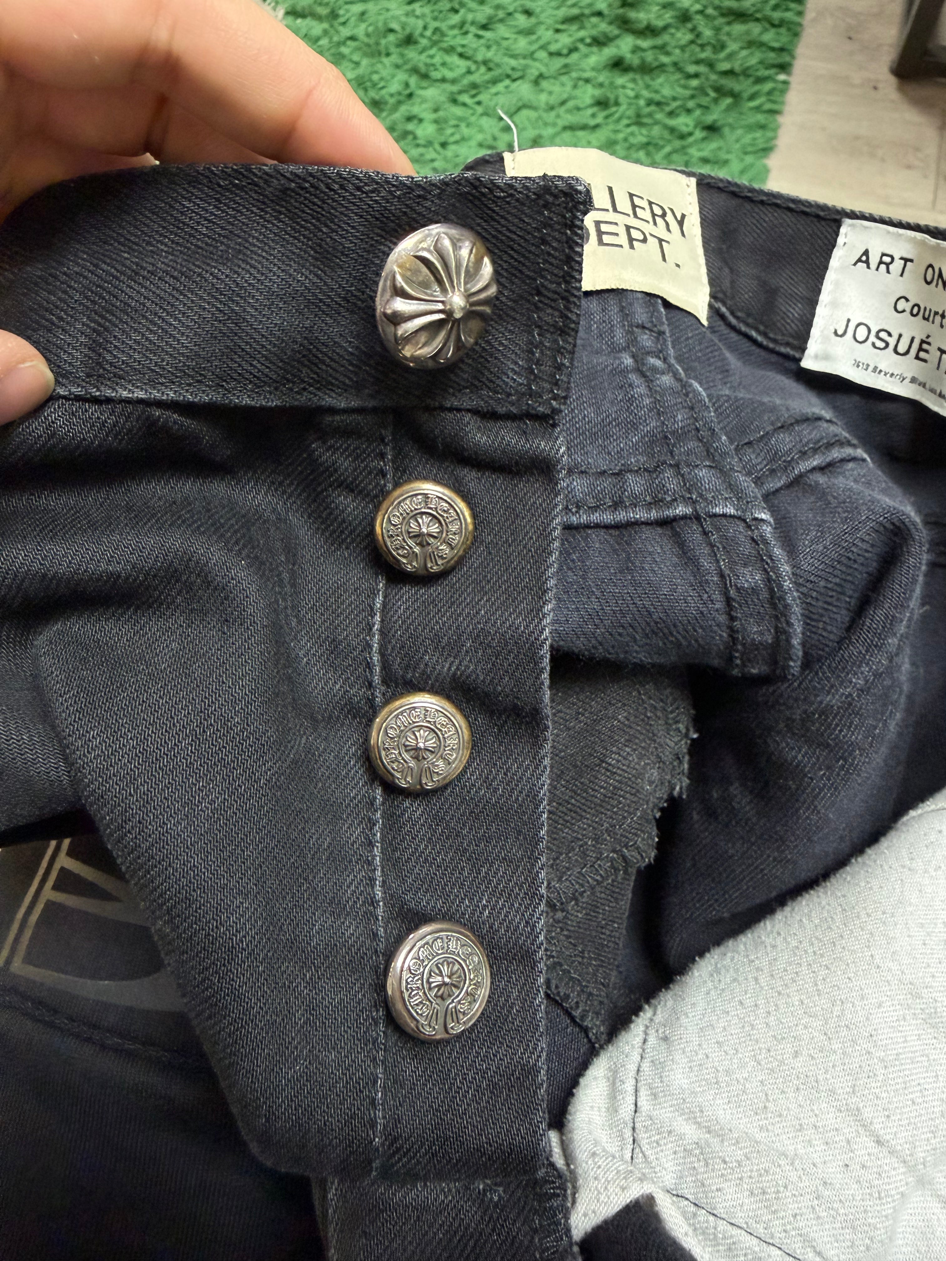 Chrome Hearts x Gallery Black Flare Blue Patch Jeans