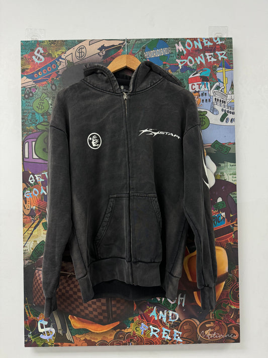 Hellstar Face Logo Zip Up Black New Medium With Tags