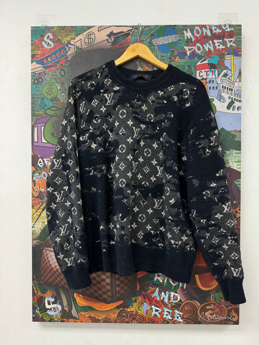 LV Crewneck Navy White Used Medium N/A