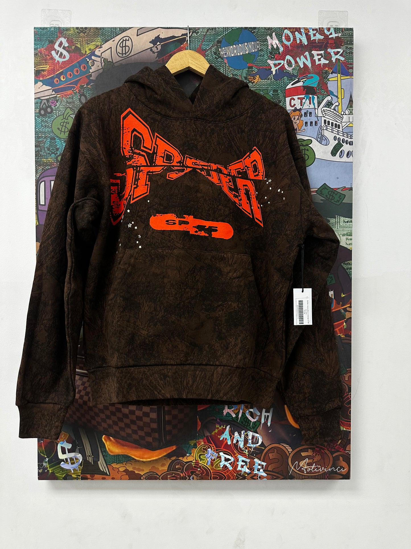 Sp5der Hoodie Brown Orange New Small With Tags