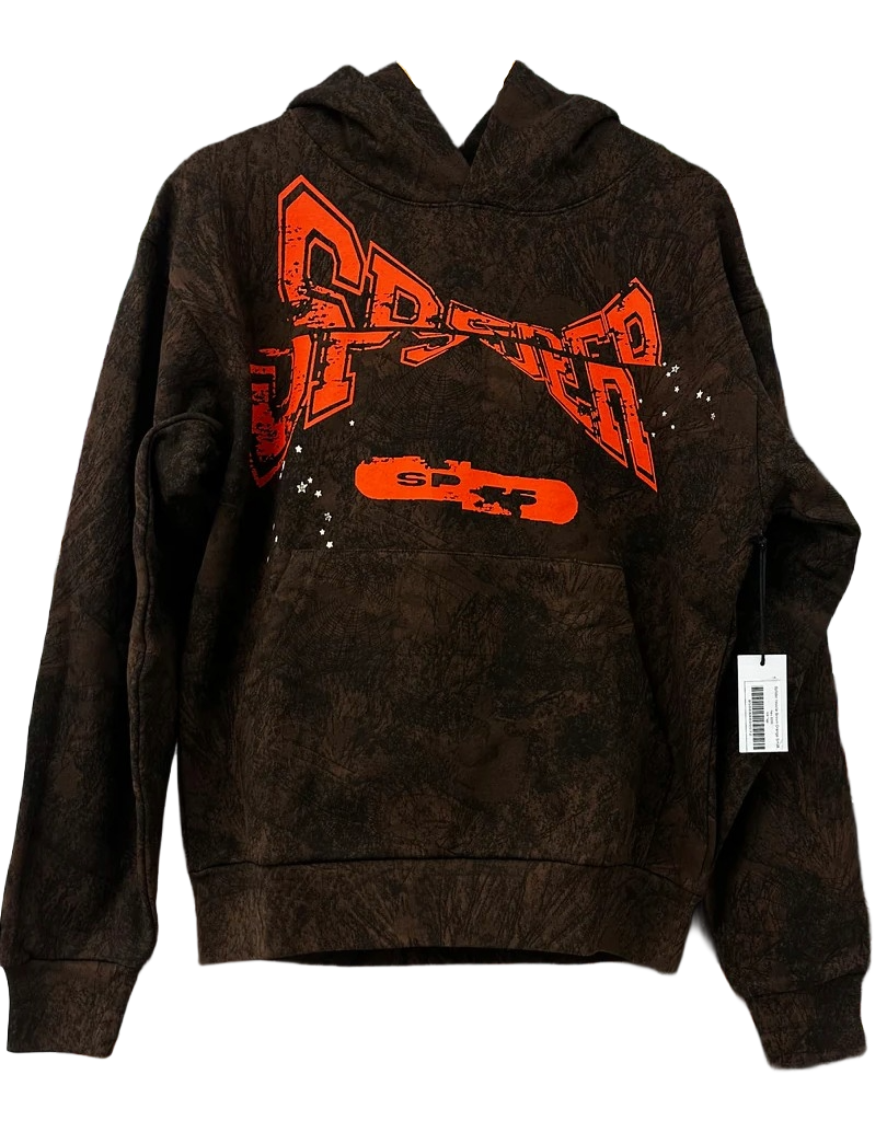 Sp5der Brown & Orange Hoodie