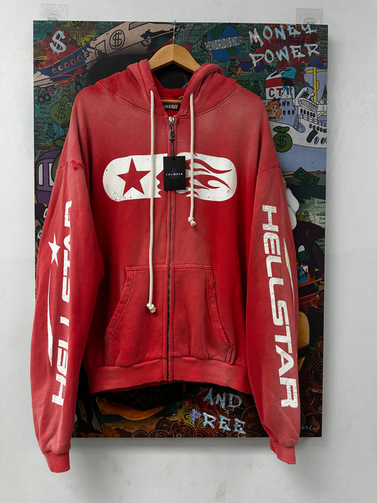 Hellstar Sport Zip Up Red New Medium With Tags