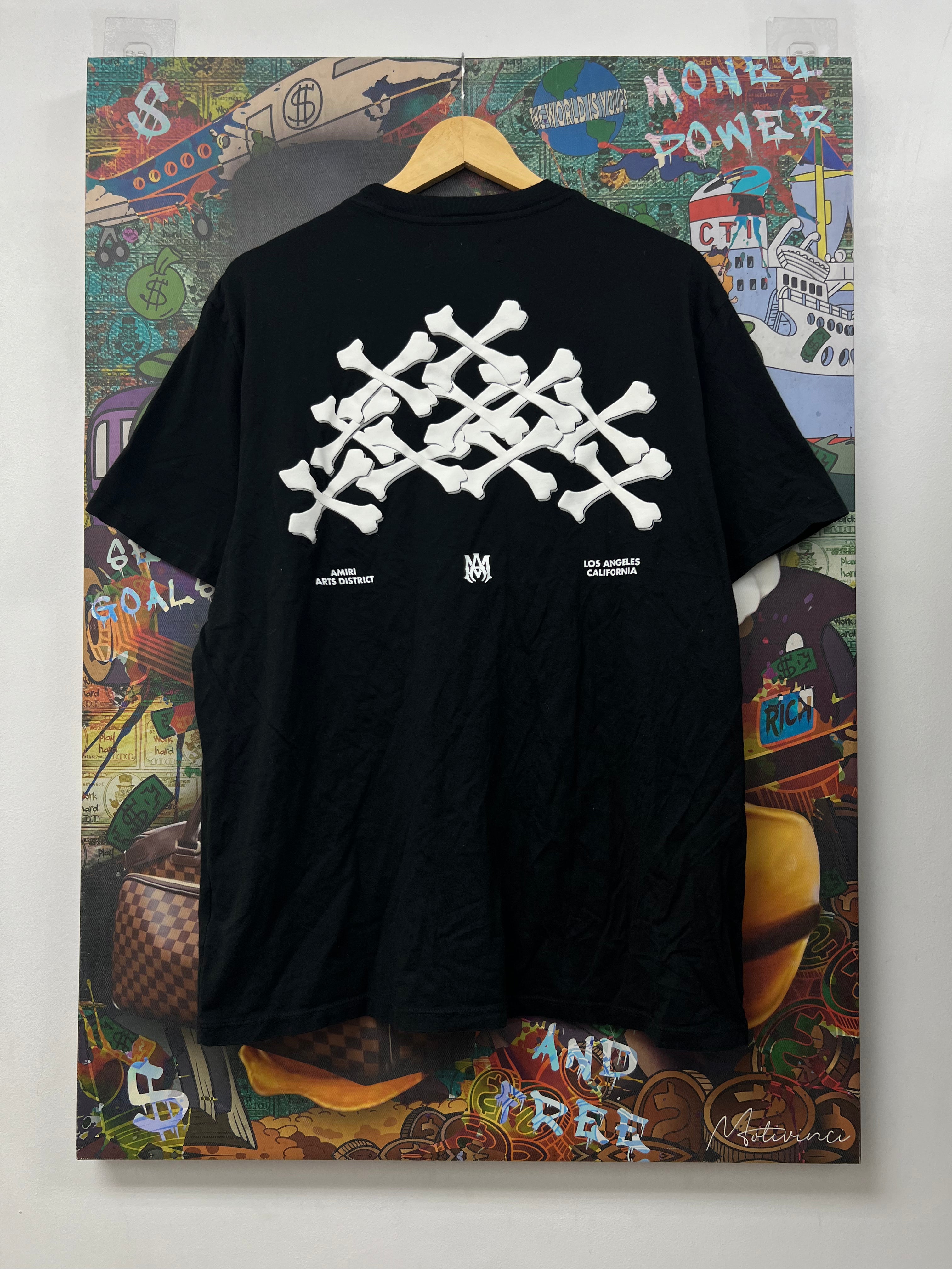 Amiri Black Hollywood Bones Tee