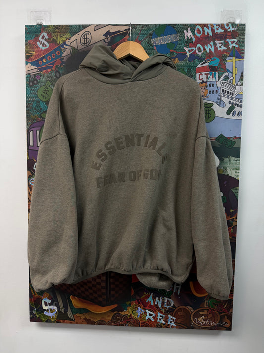 Essentials Taupe Nylon Hood Hoodie