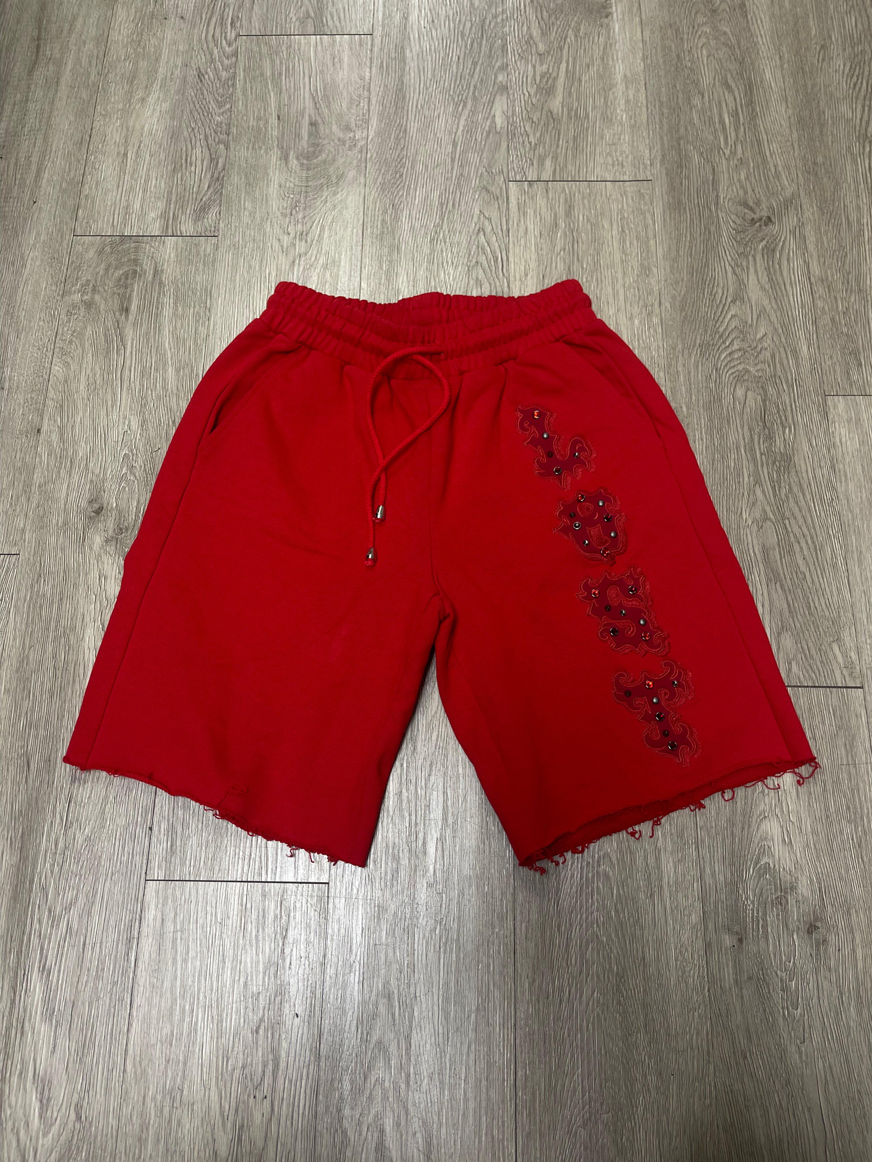 Lost Intricacy Red Patch Shorts