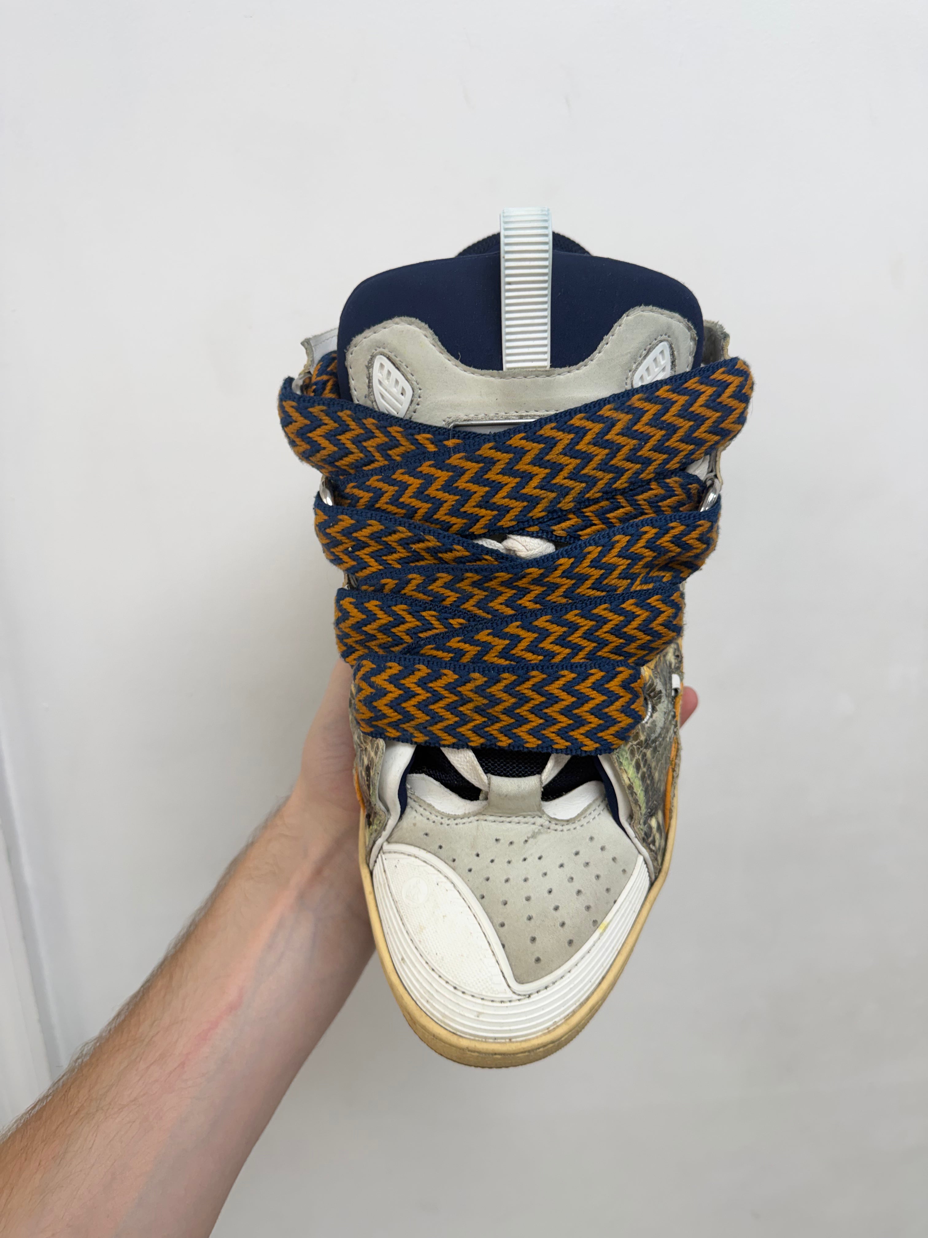 Lanvin Snakeskin Multi Curb Sneakers