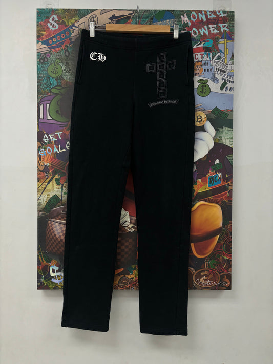 Chrome Hearts Matlese Cross Sweats Black Silver Used Medium