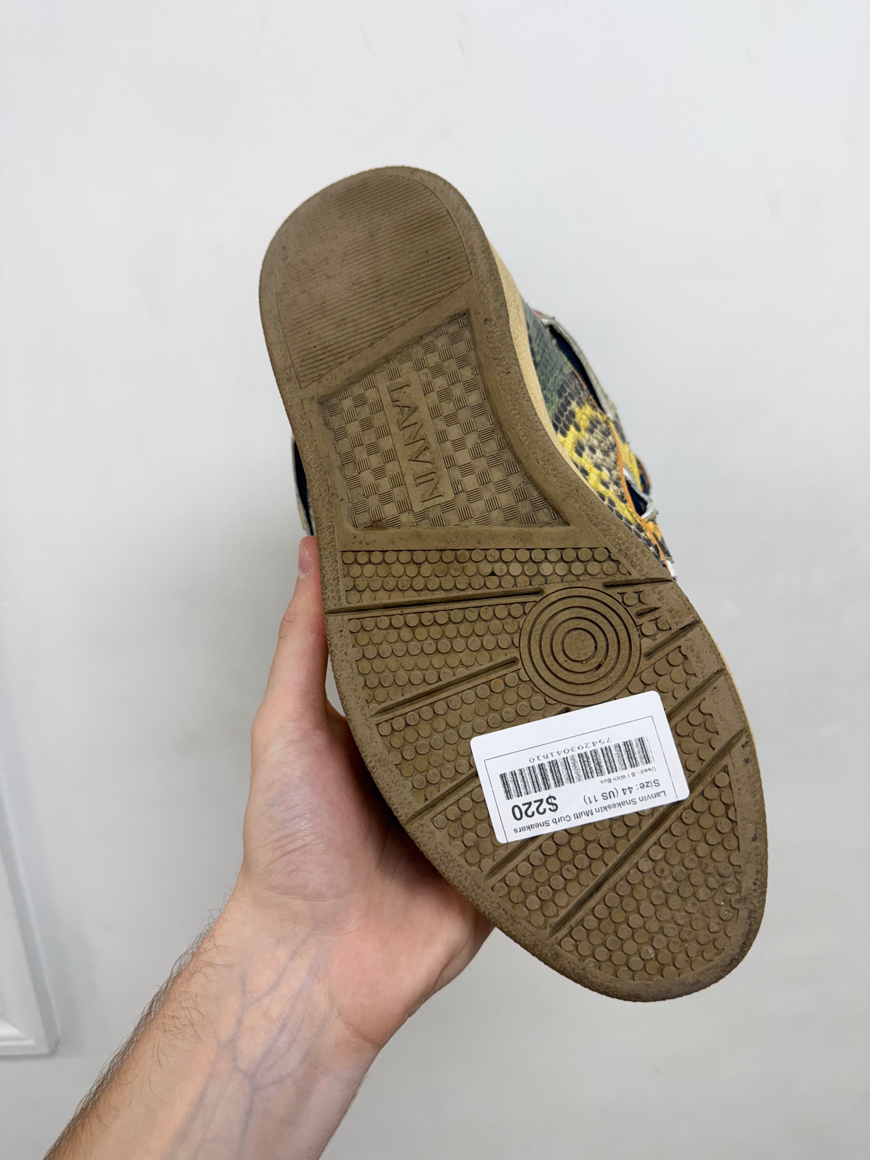 Lanvin Snakeskin Multi Curb Sneakers
