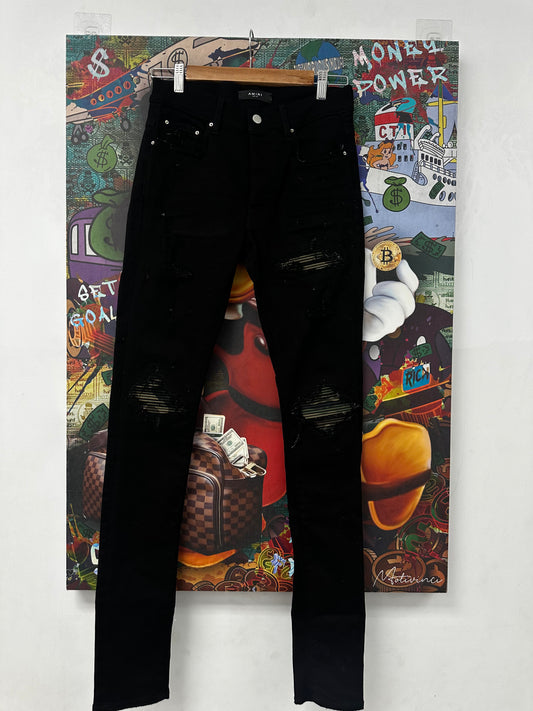 Amiri Jeans MX1 Black Camo Patch Used 30 N/A