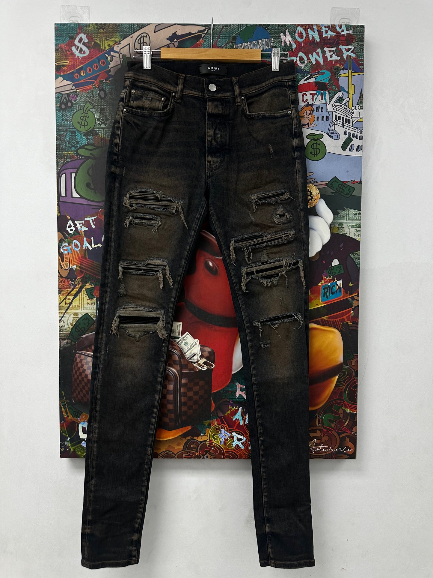Amiri Jeans Thrasher Rust Patch Lightly Worn 31 With Tags