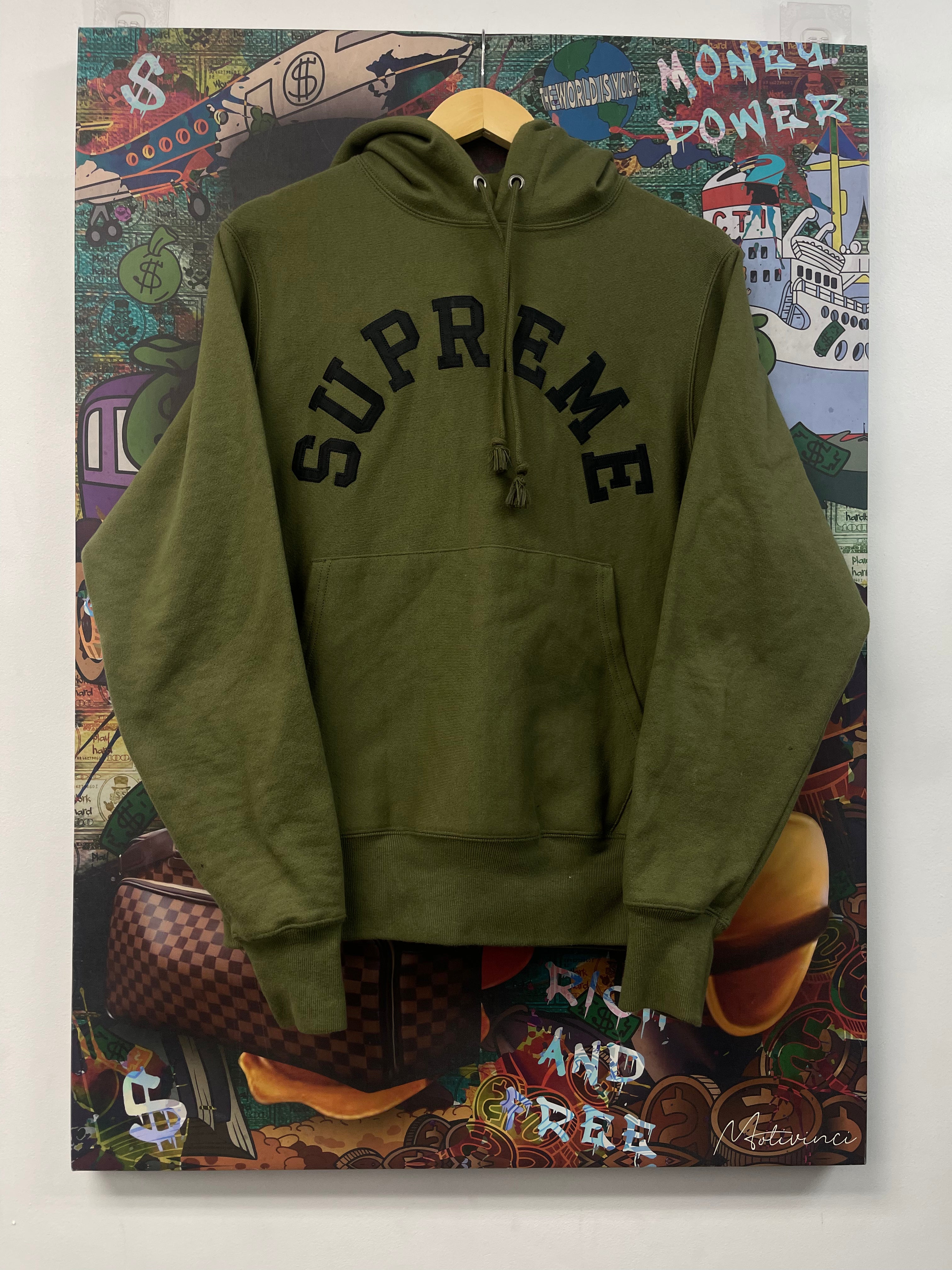 Supreme Champion Olive Black Arc Hoodie