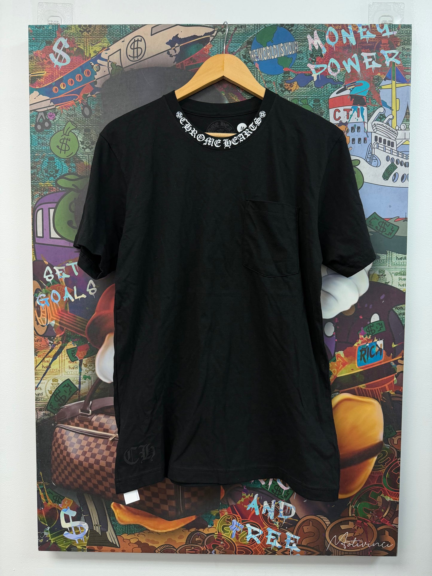 Chrome Hearts Black Neck Logo Tee