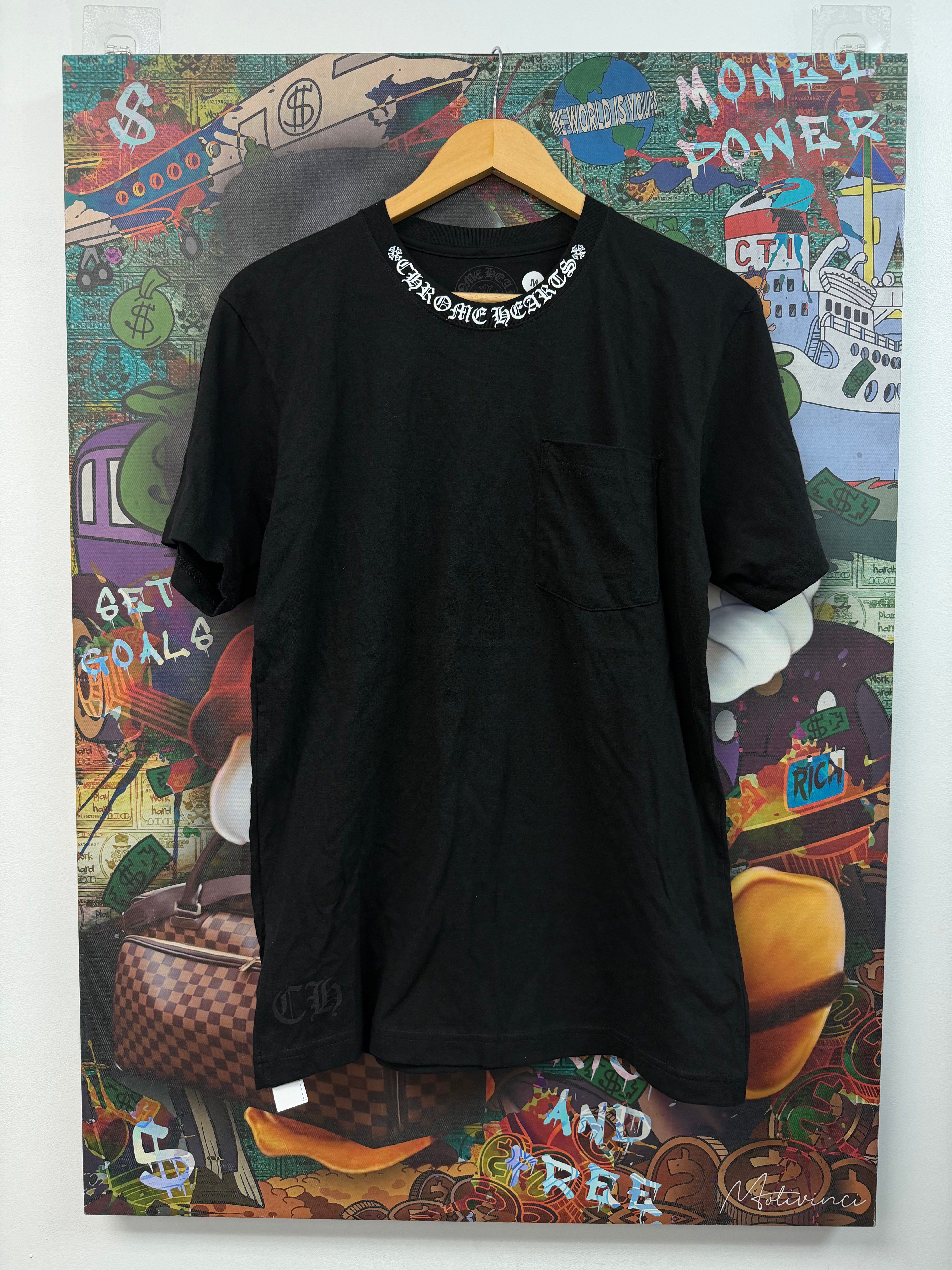 Chrome Hearts Black Neck Logo Tee