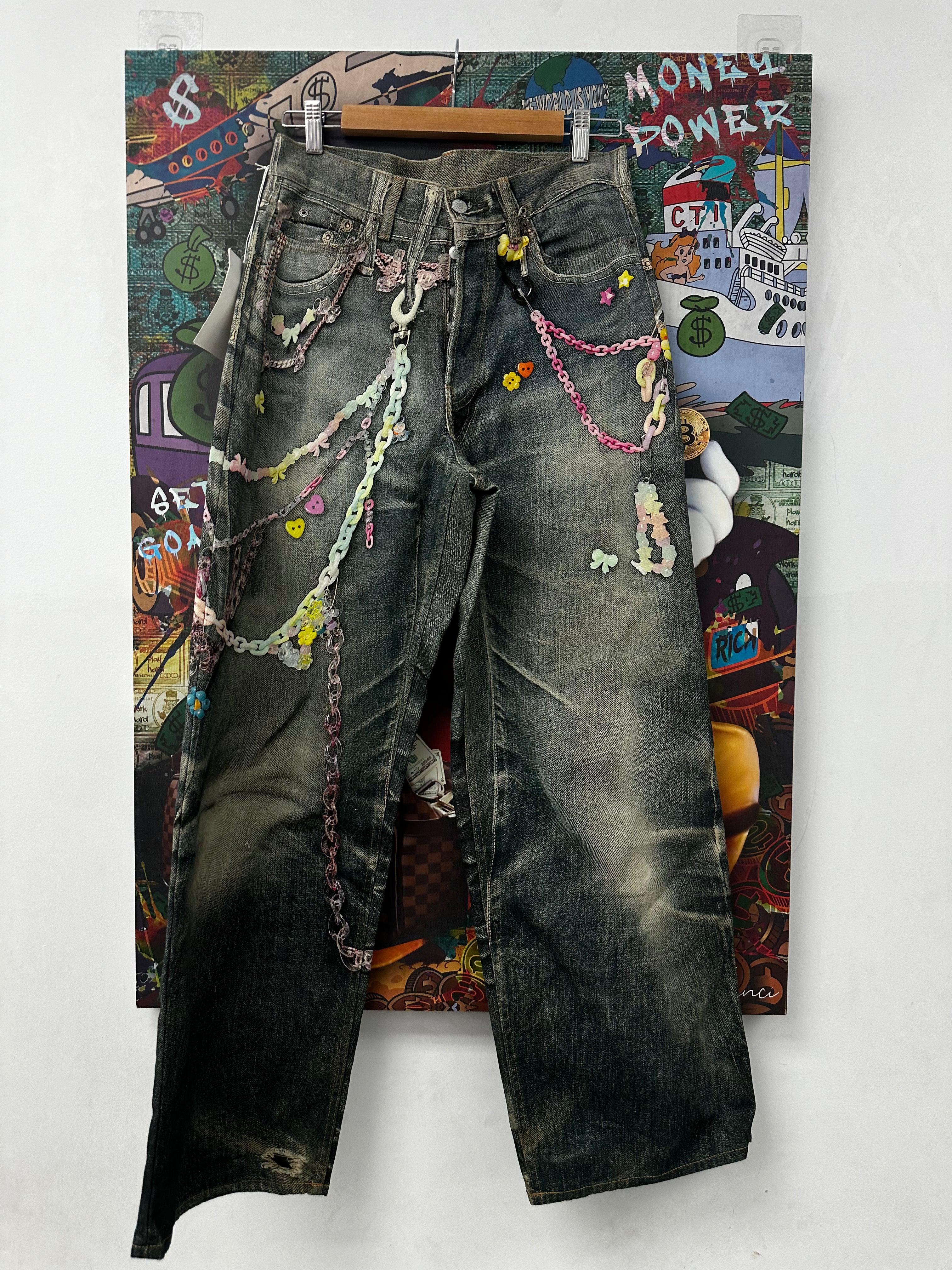 ACNE Studios Jeans Kawaii Key Chain Illusion Denim New 44 (30) With Tags