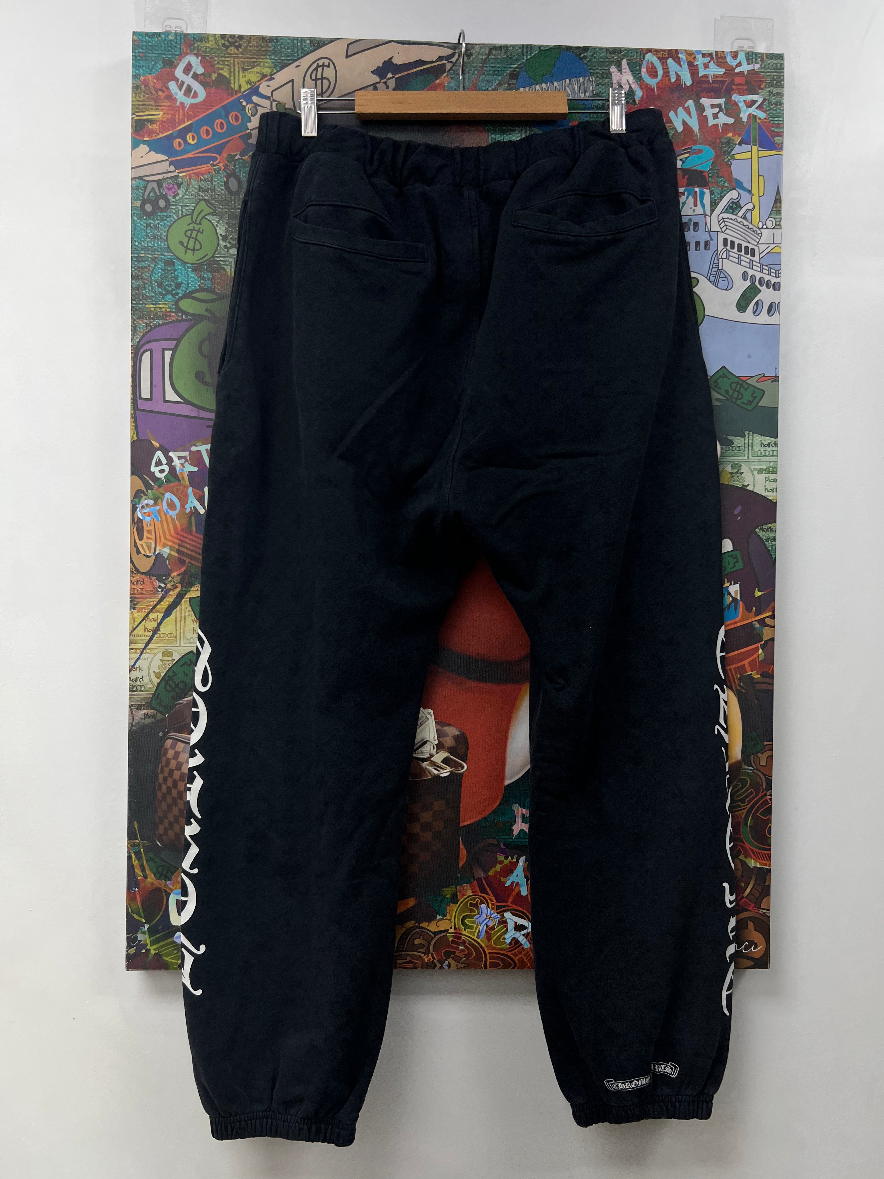 Chrome  Hearts Black Monogran Horseshoe Logo Sweatpants