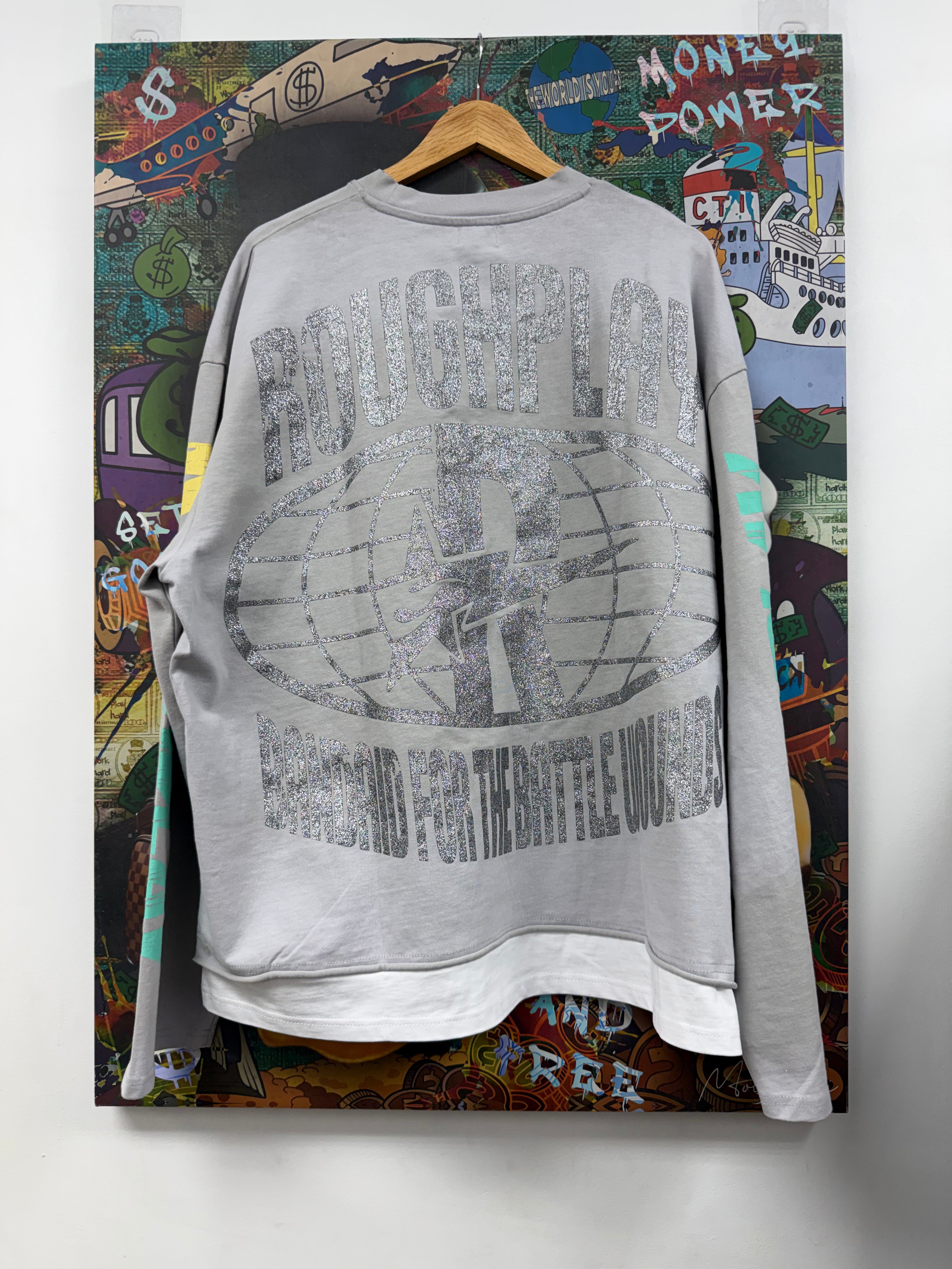 Roughplay Grey Yellow Rhinestone Long Sleeve