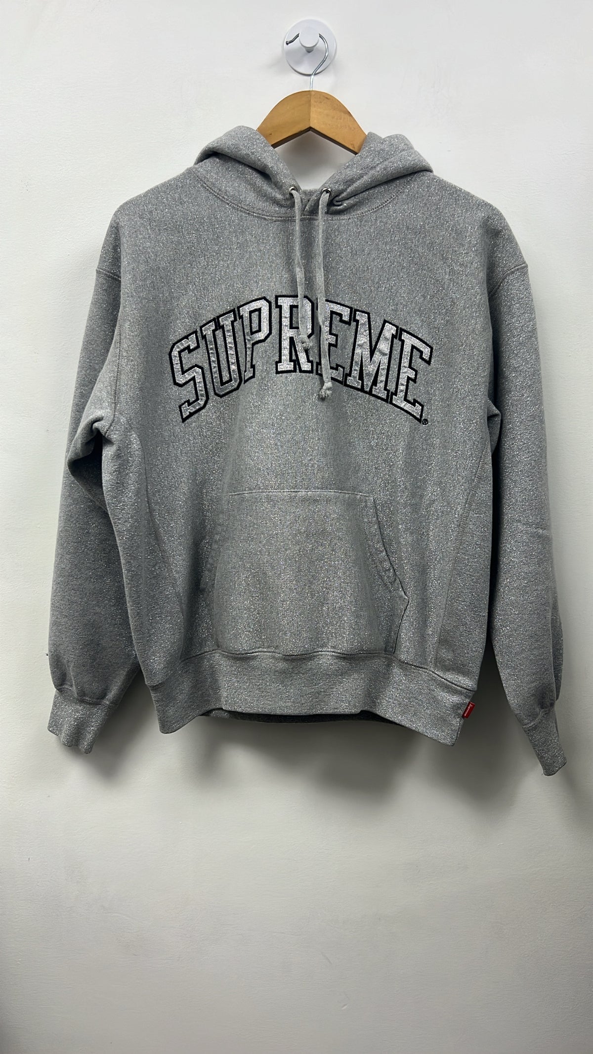 Supreme Grey Glitter Hoodie