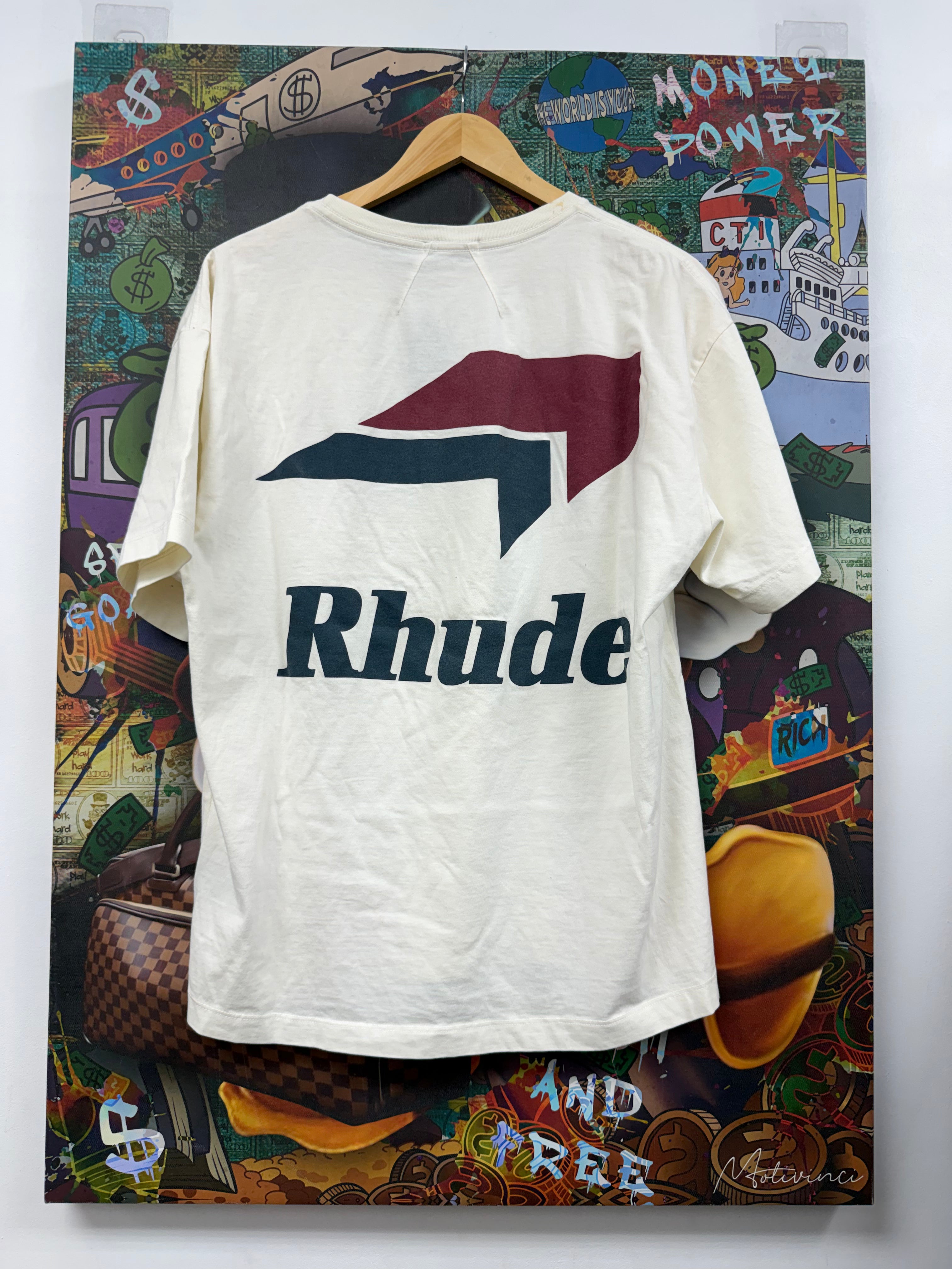 Rhude Red Blue Track Logo Tee