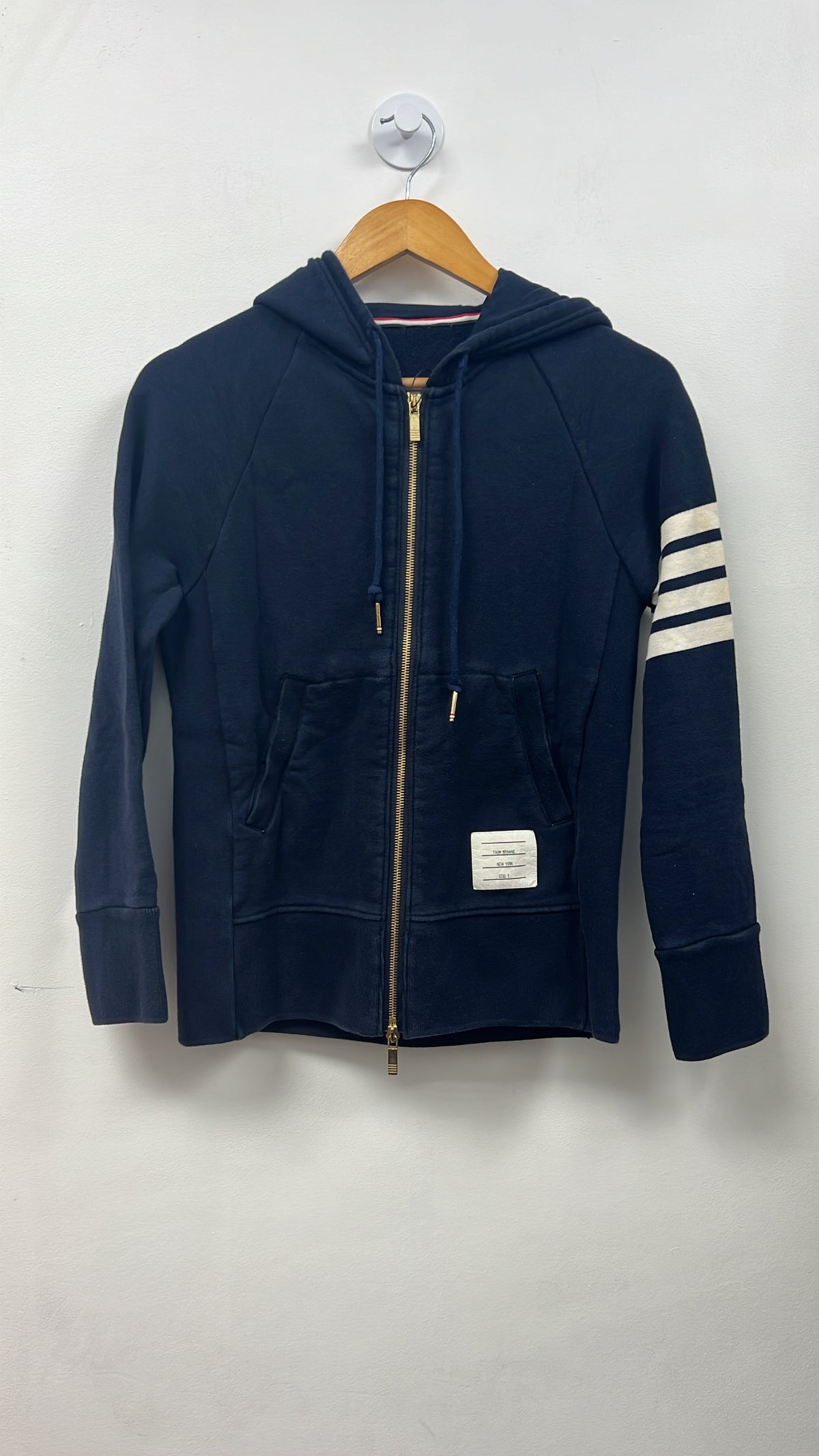 Thom Browne Navy 4 Bar Zip Up (2) Hoodie