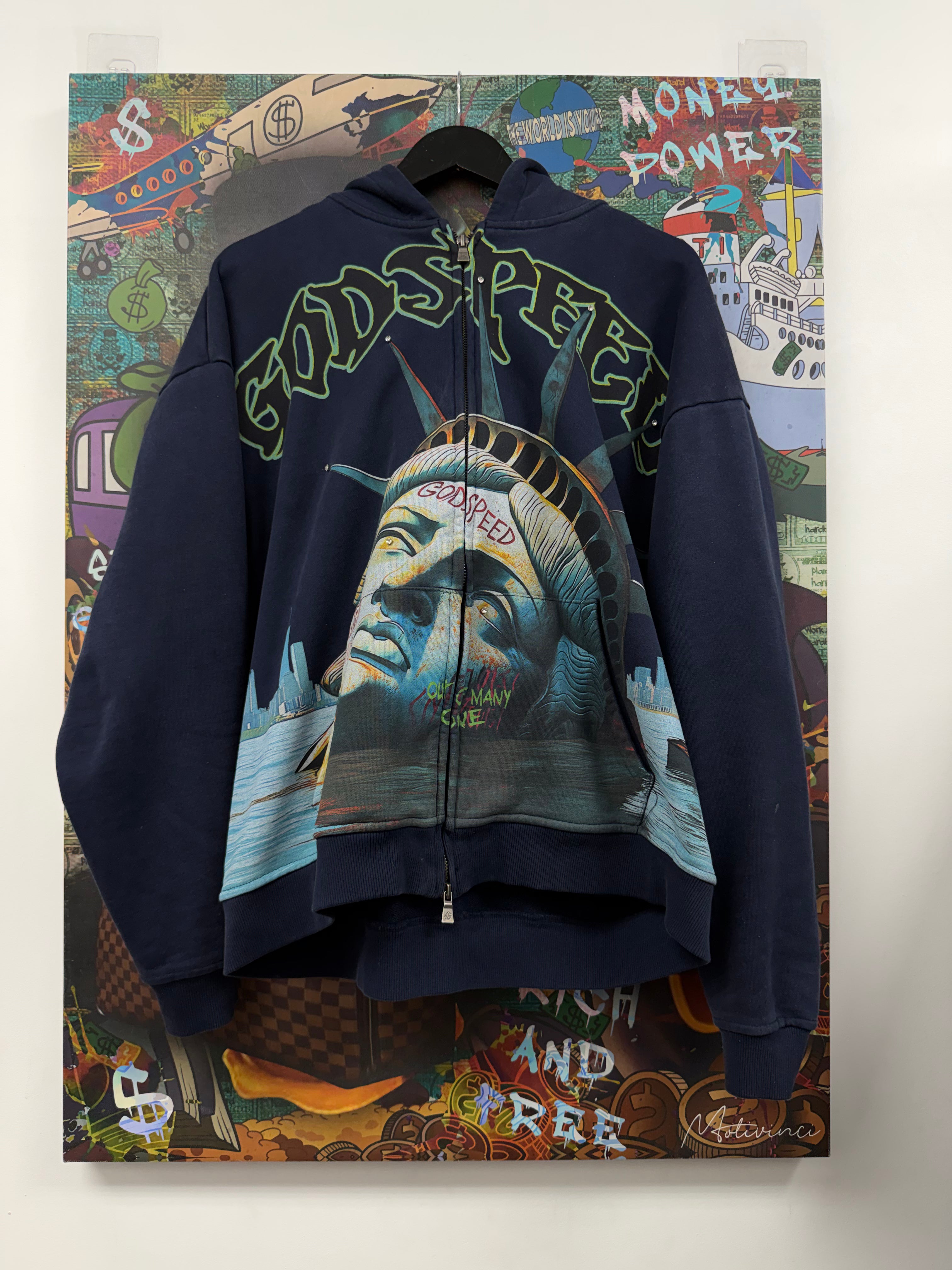 Godspeed Navy Sunken Liberty Zip Up Hoodie