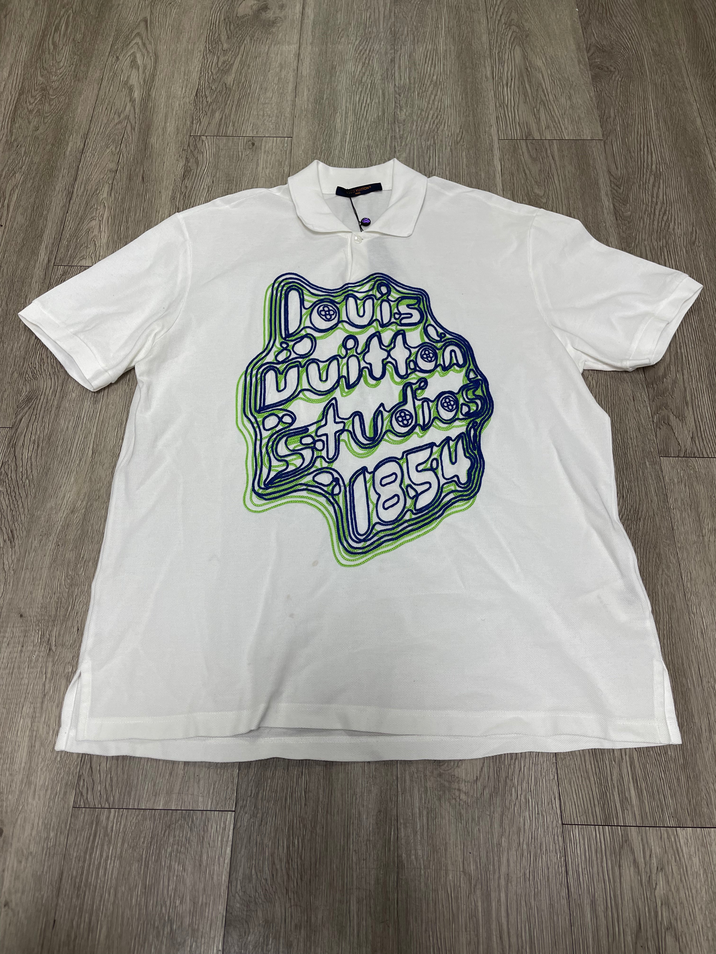 Louis Vuitton White Blue Green 1854 Polo
