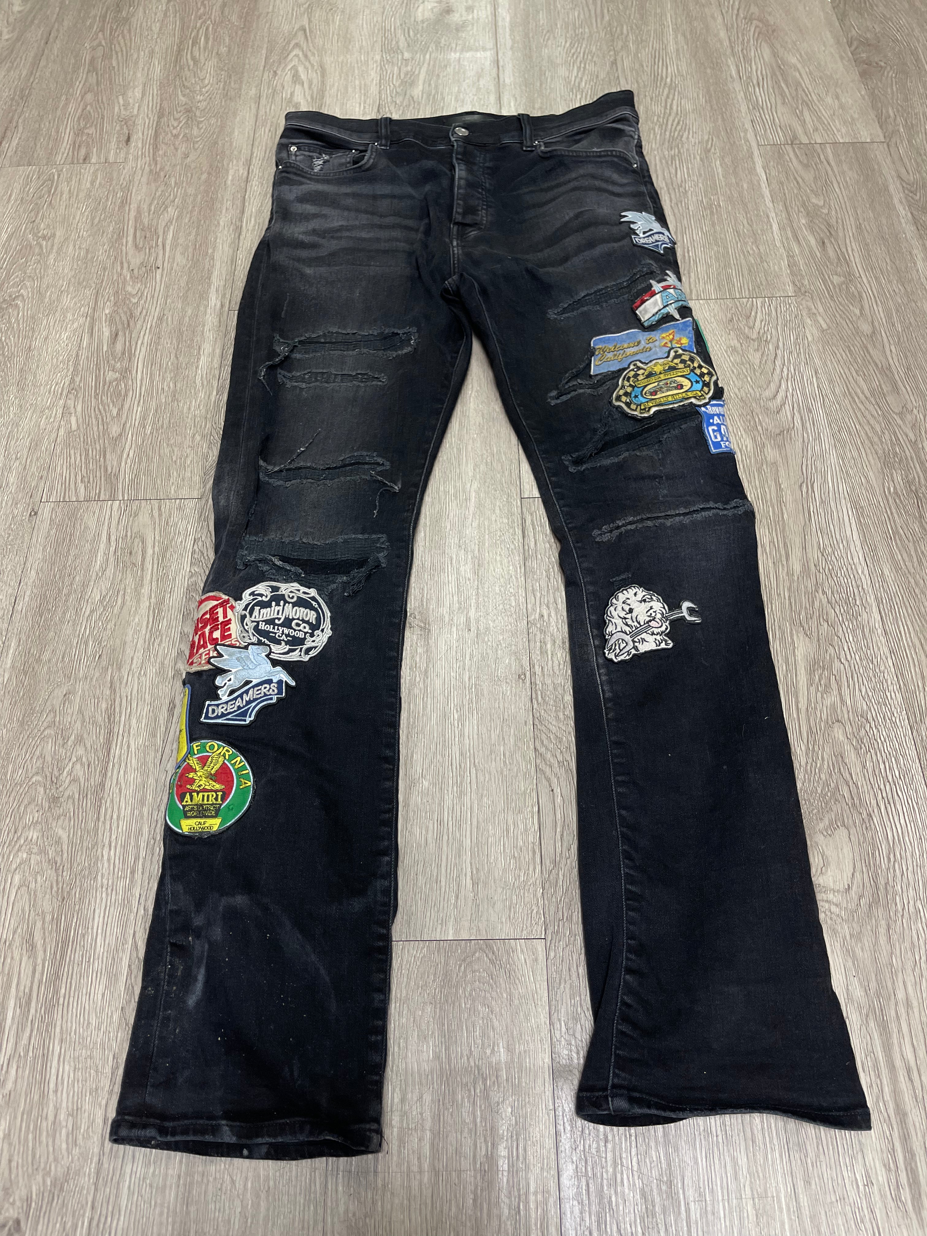 Amiri Black Wash Patchwork Jeans