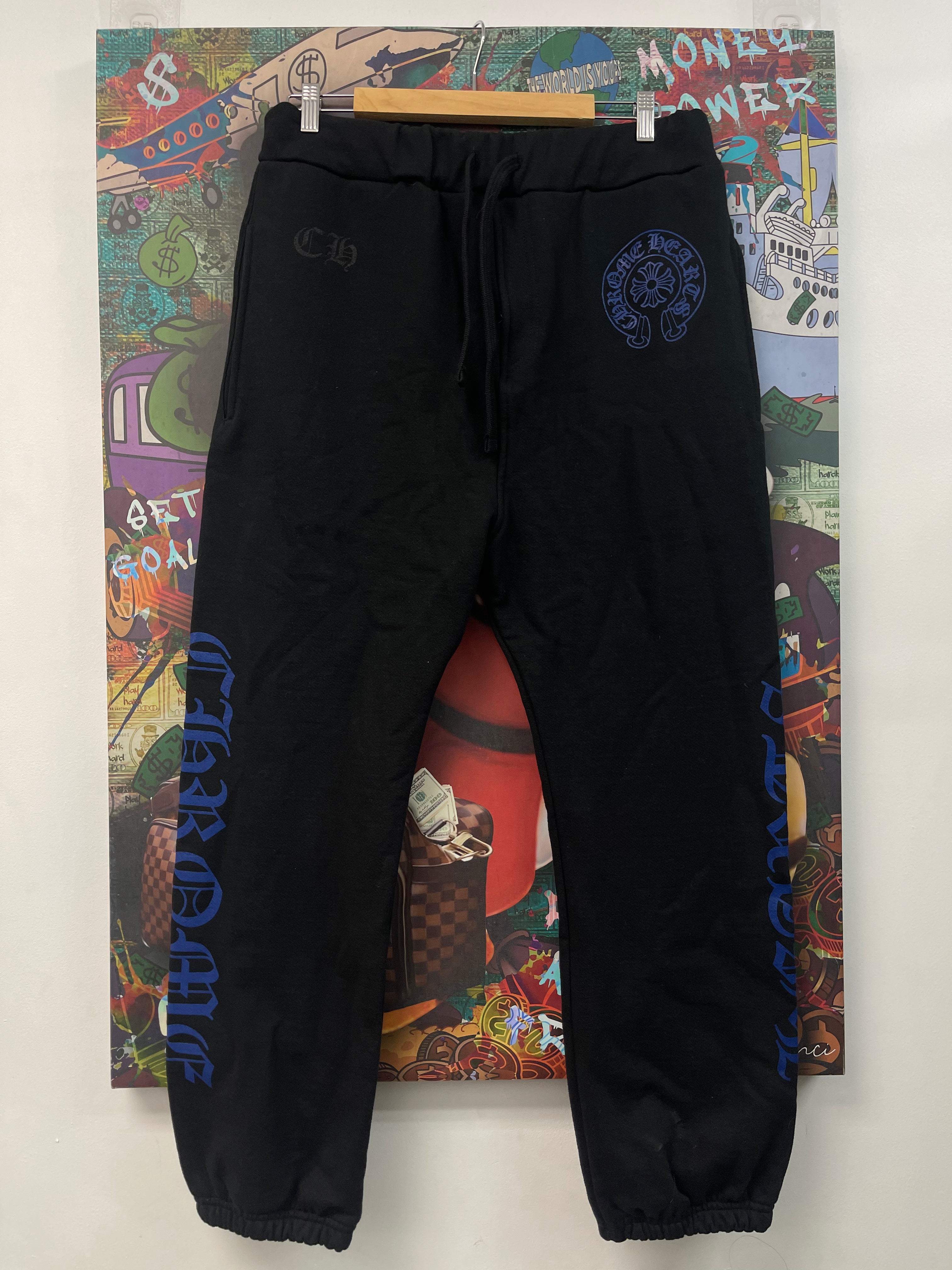 Chrome Hearts Black Blue Horseshoe Sweats