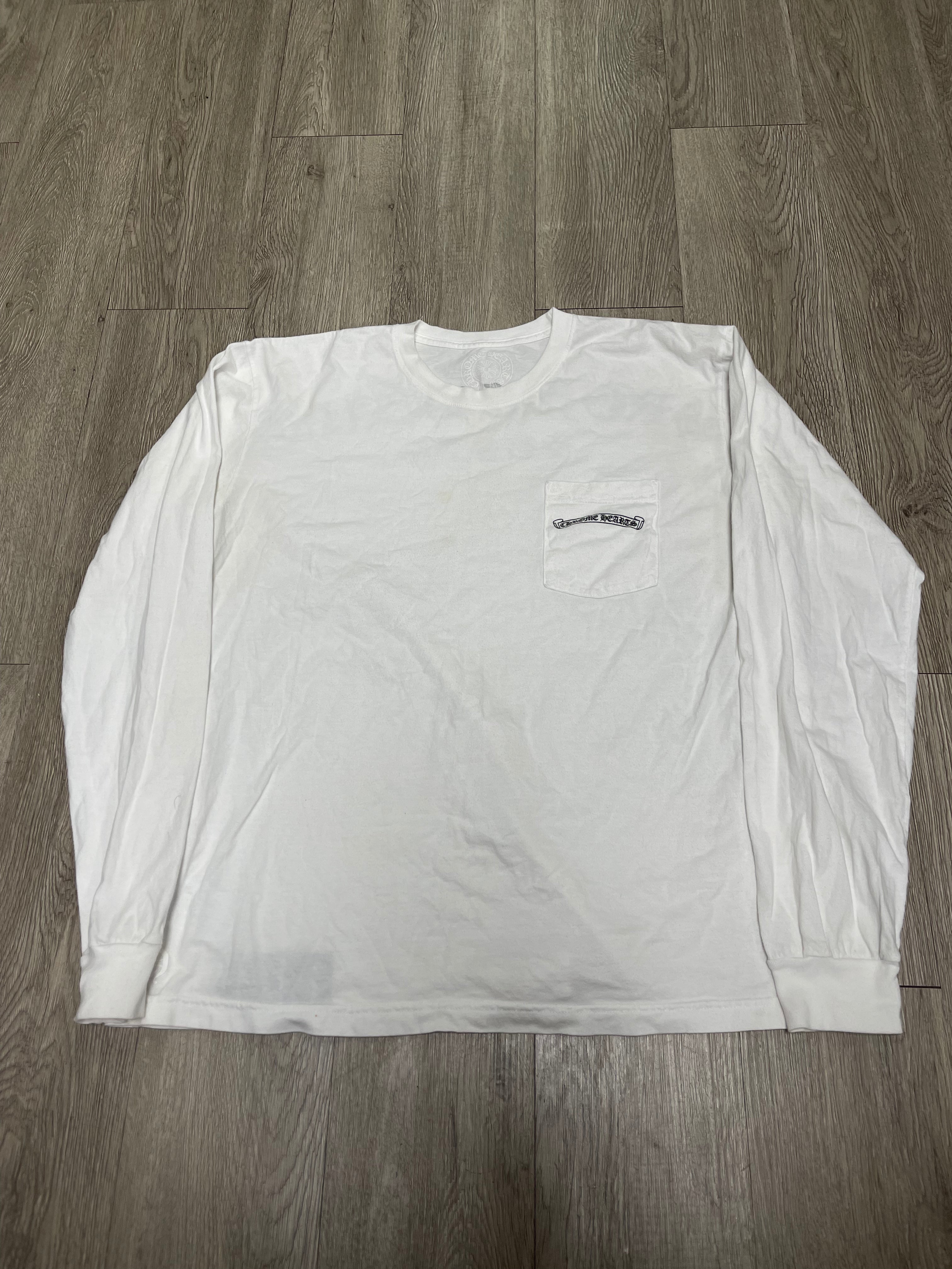 Chrome Hearts White USA Shoulder Logo Long Sleeve