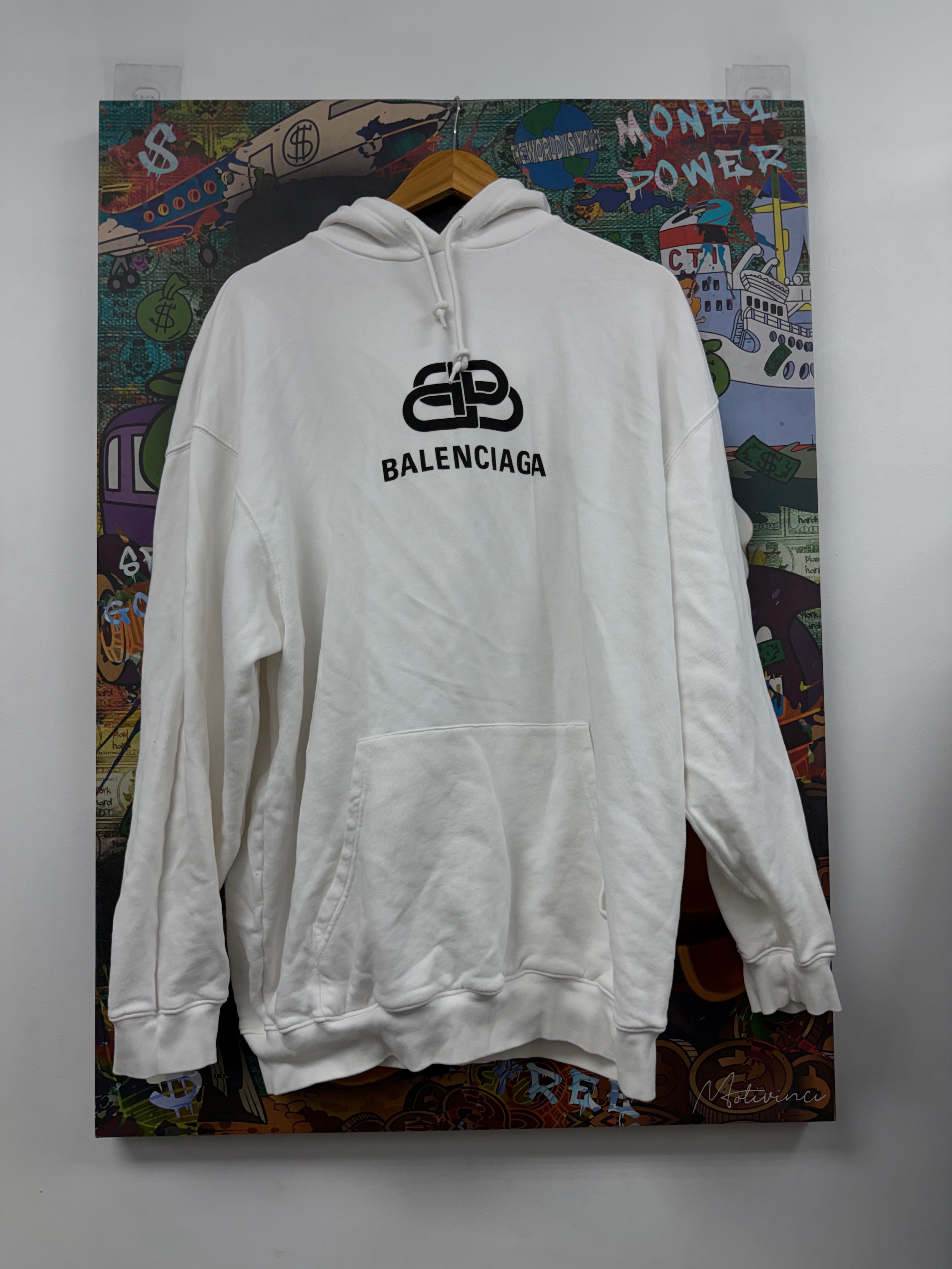 Balenciaga White BB Hoodie