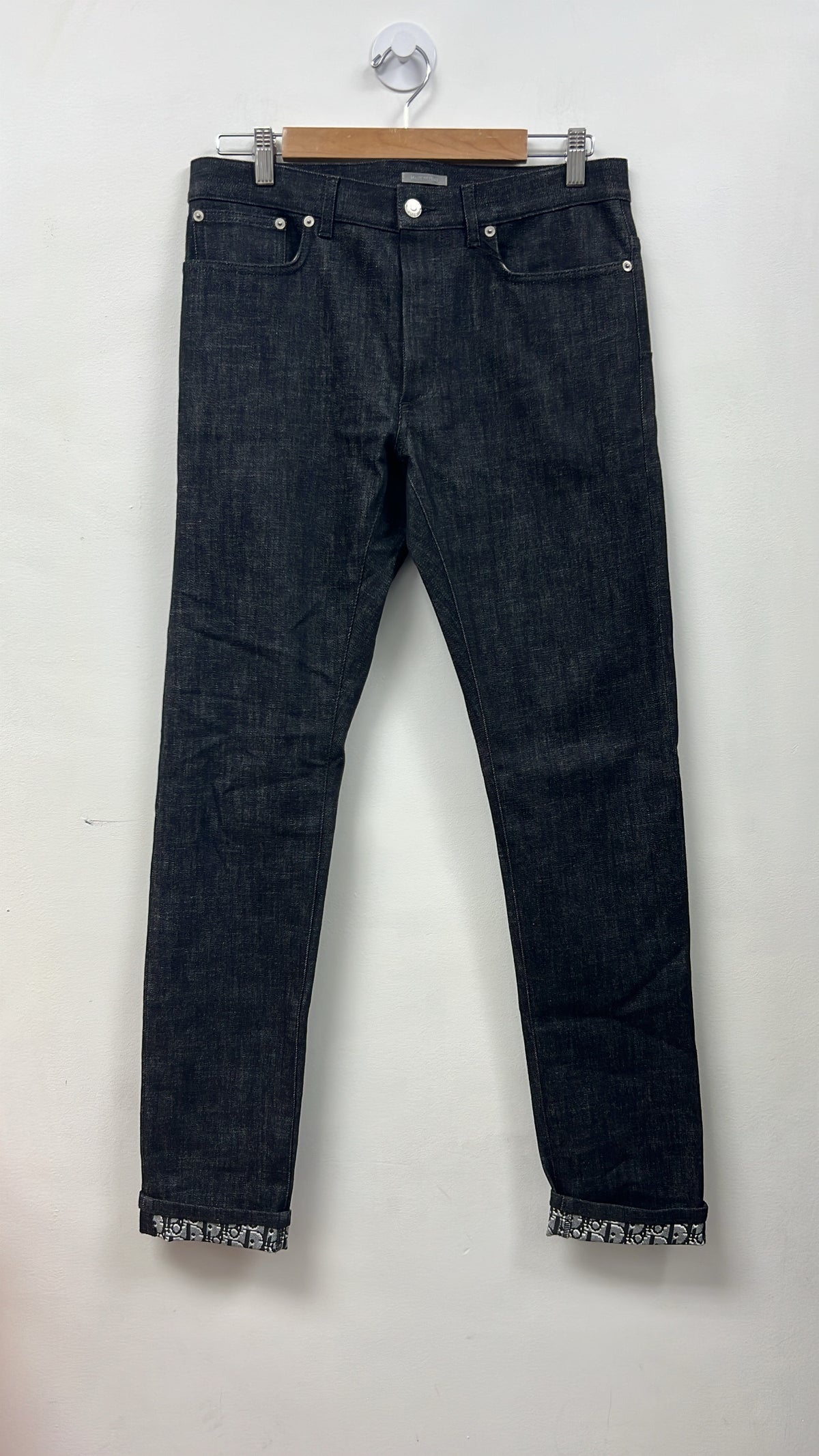 Dior Black Oblique Raw Jeans