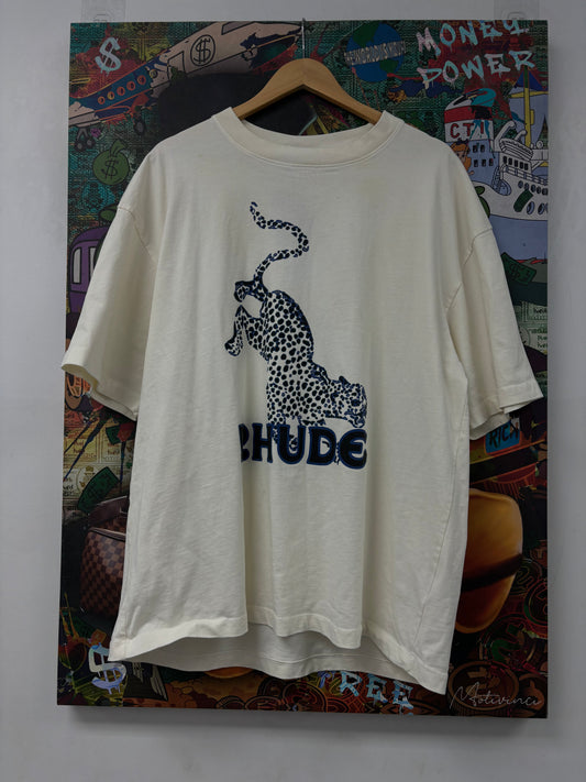 Rhude Cream Cheetah Tee  Used Xl