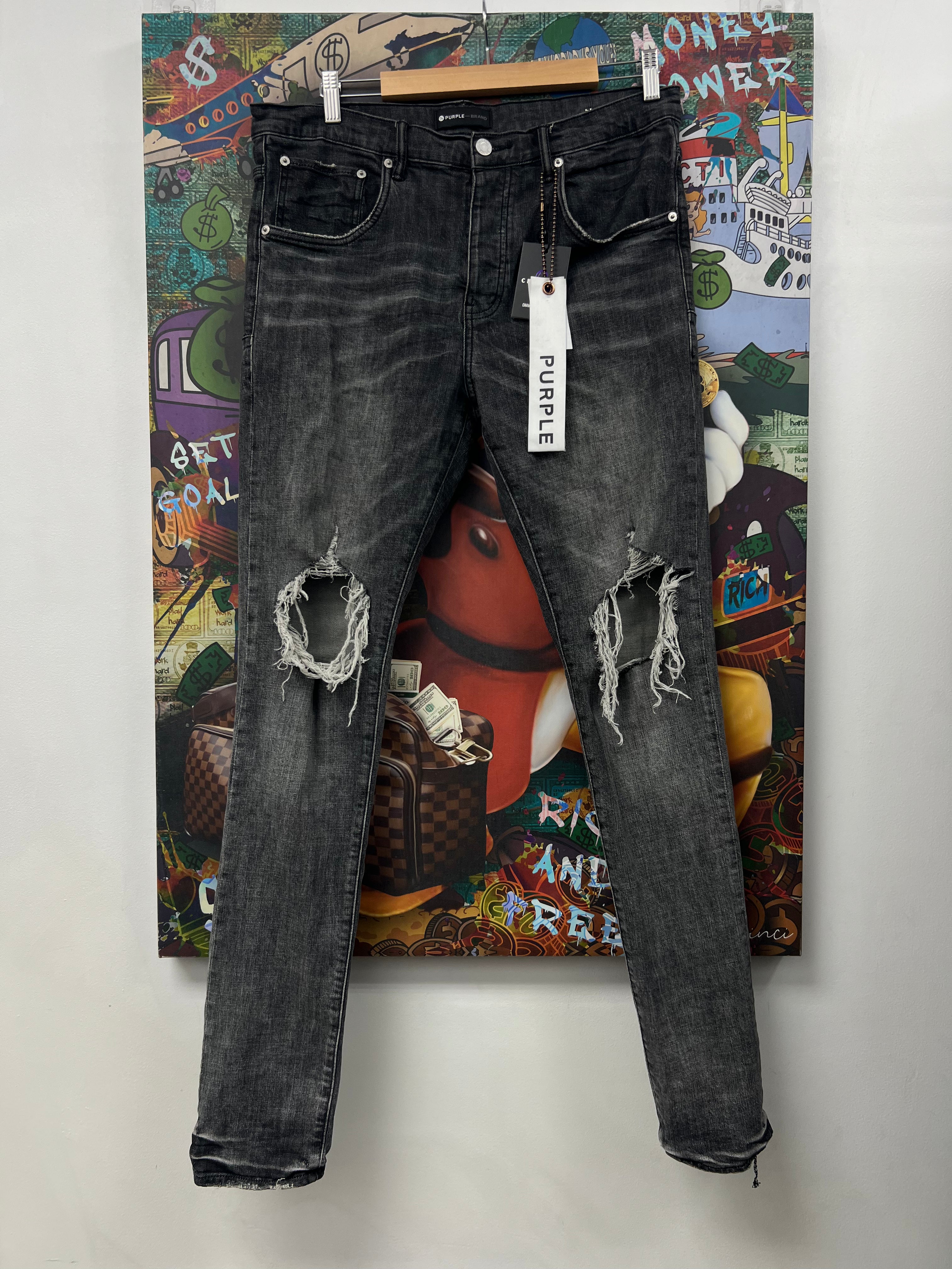 Ksubi Black Knee Rip Jeans