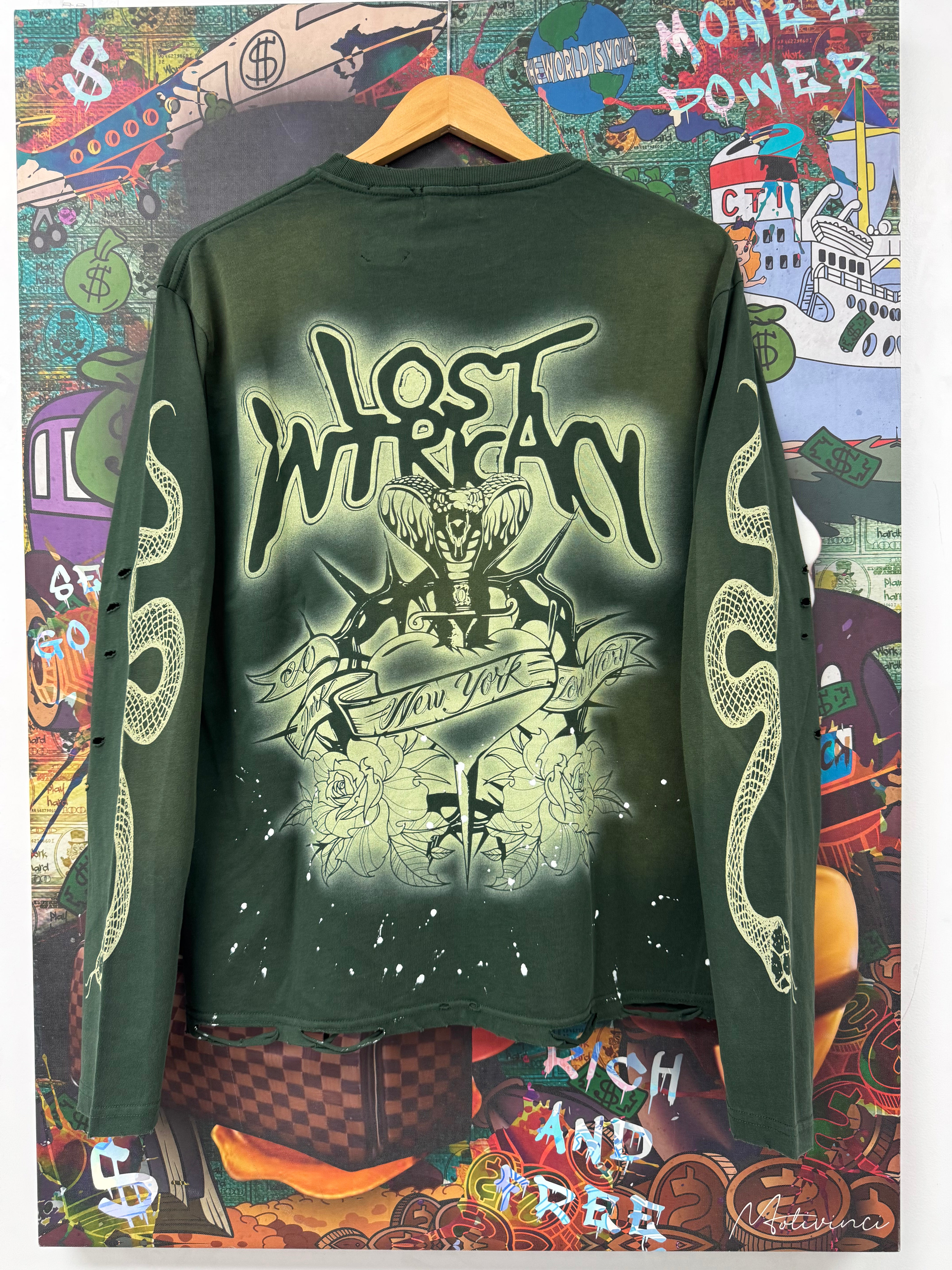 Lost Intricacy Emerald Green Angel LS Tee (XS-XXL) New
