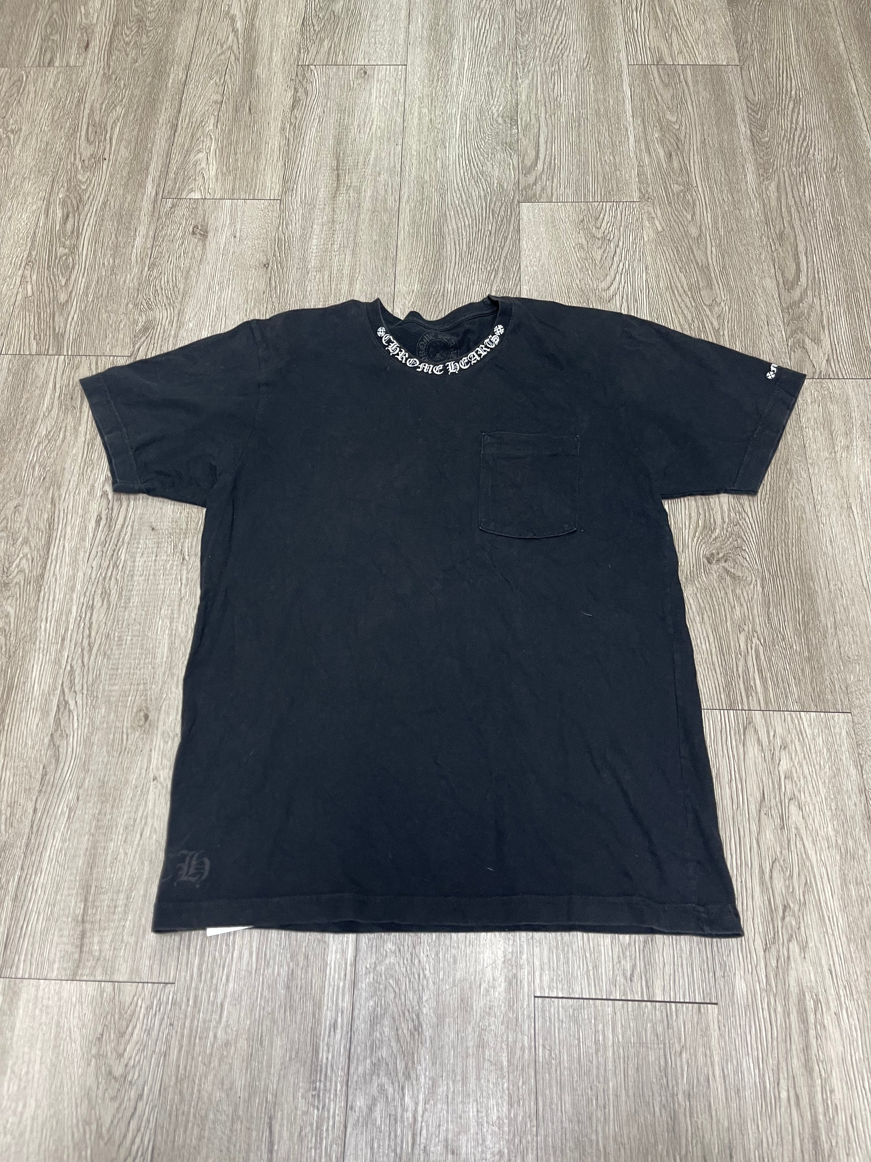 Chrome  Hearts Black White Neck Logo Tee