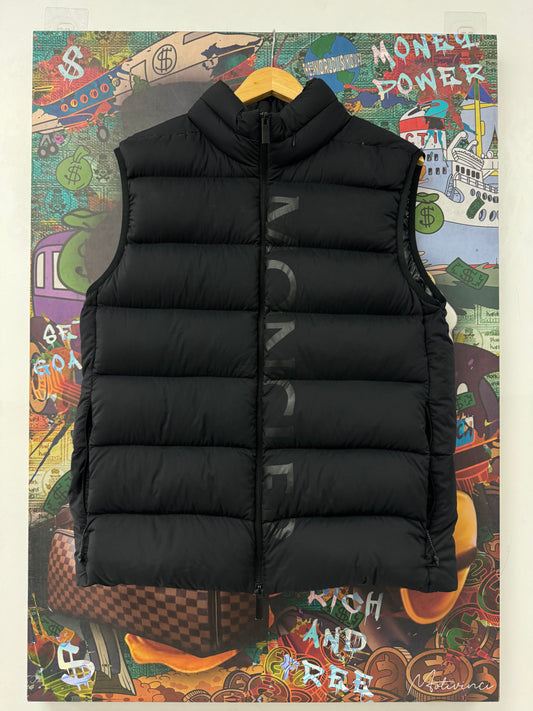 Moncler Puffer Vest Black Tonal Logo Used 3 (Medium) N/A