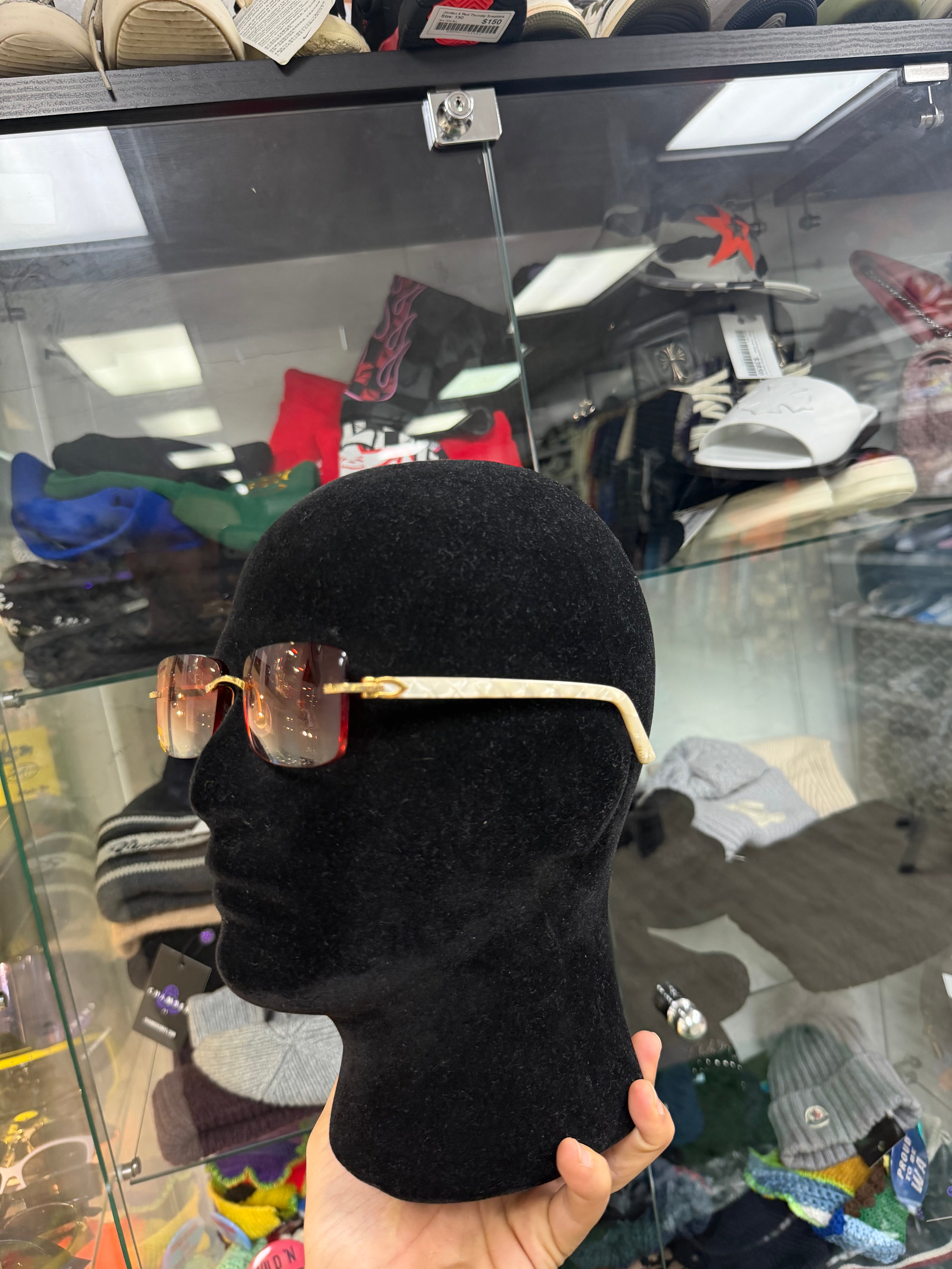 Cartier Red Lens Acetate Sunglasses