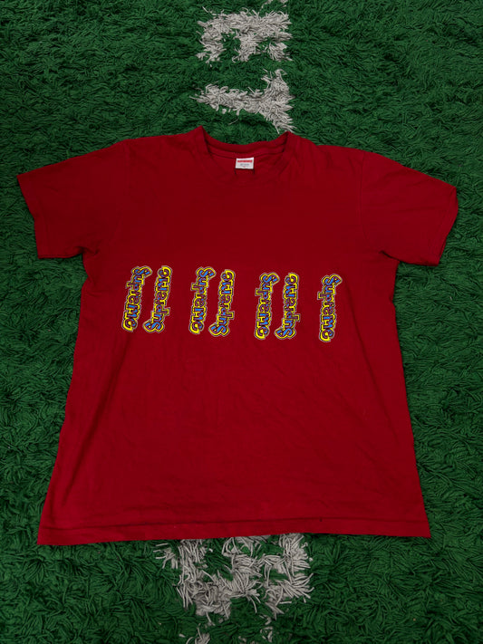 Supreme Red Yellow Tee Used Medium