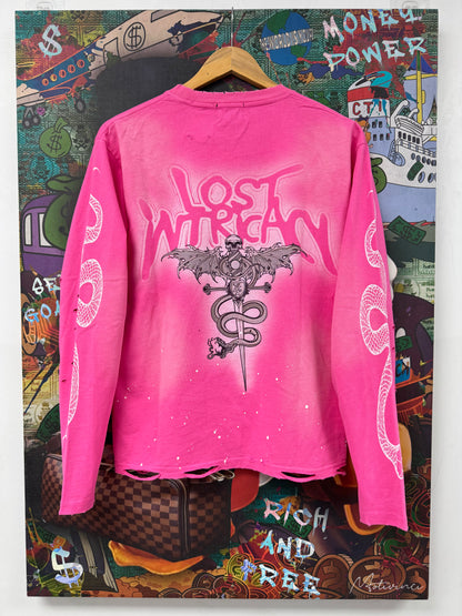 Lost Intricacy Pink Angel LS Tee (XS-XXL) New