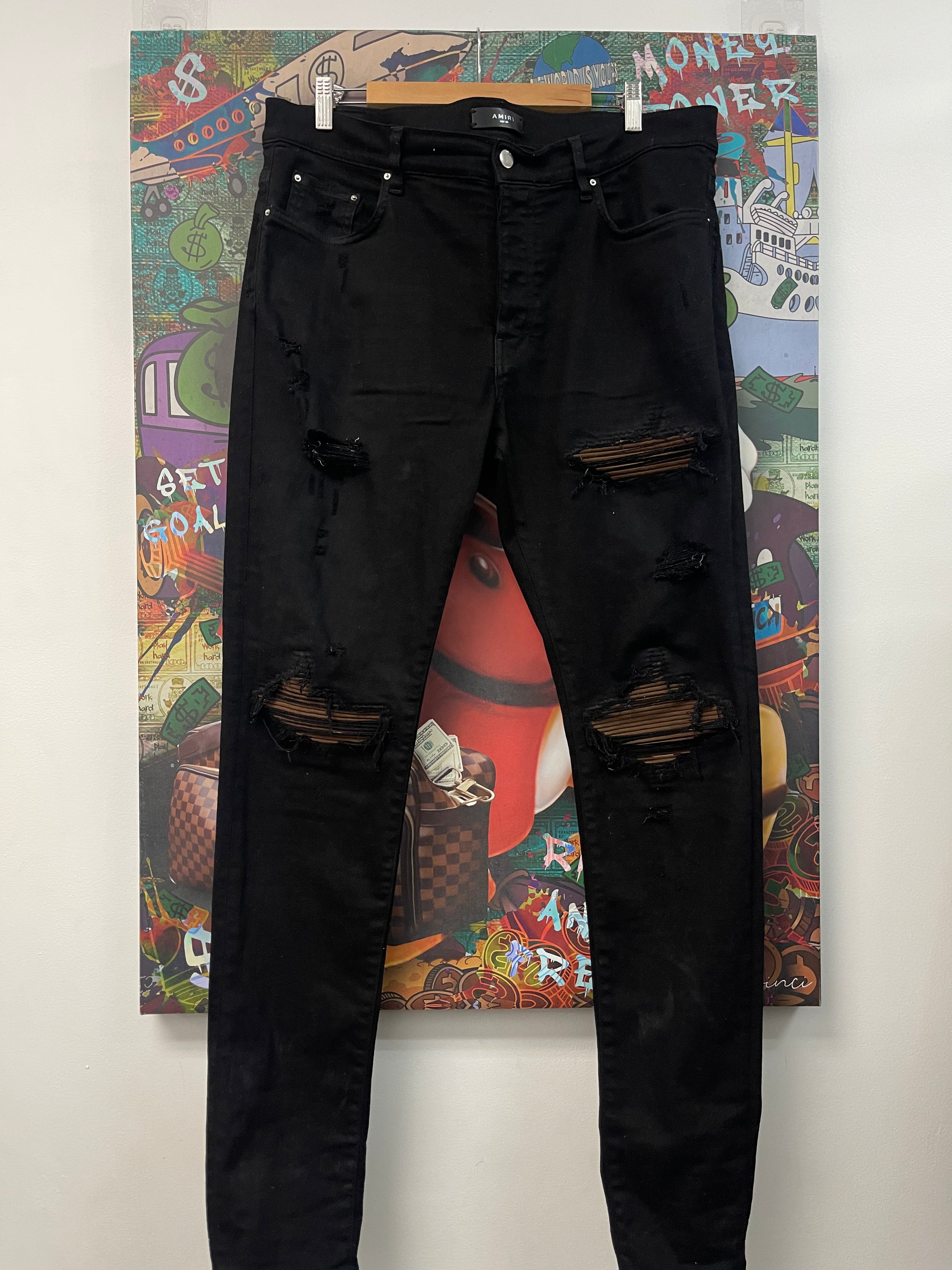Amiri Black Brown Patch MX1 Jeans