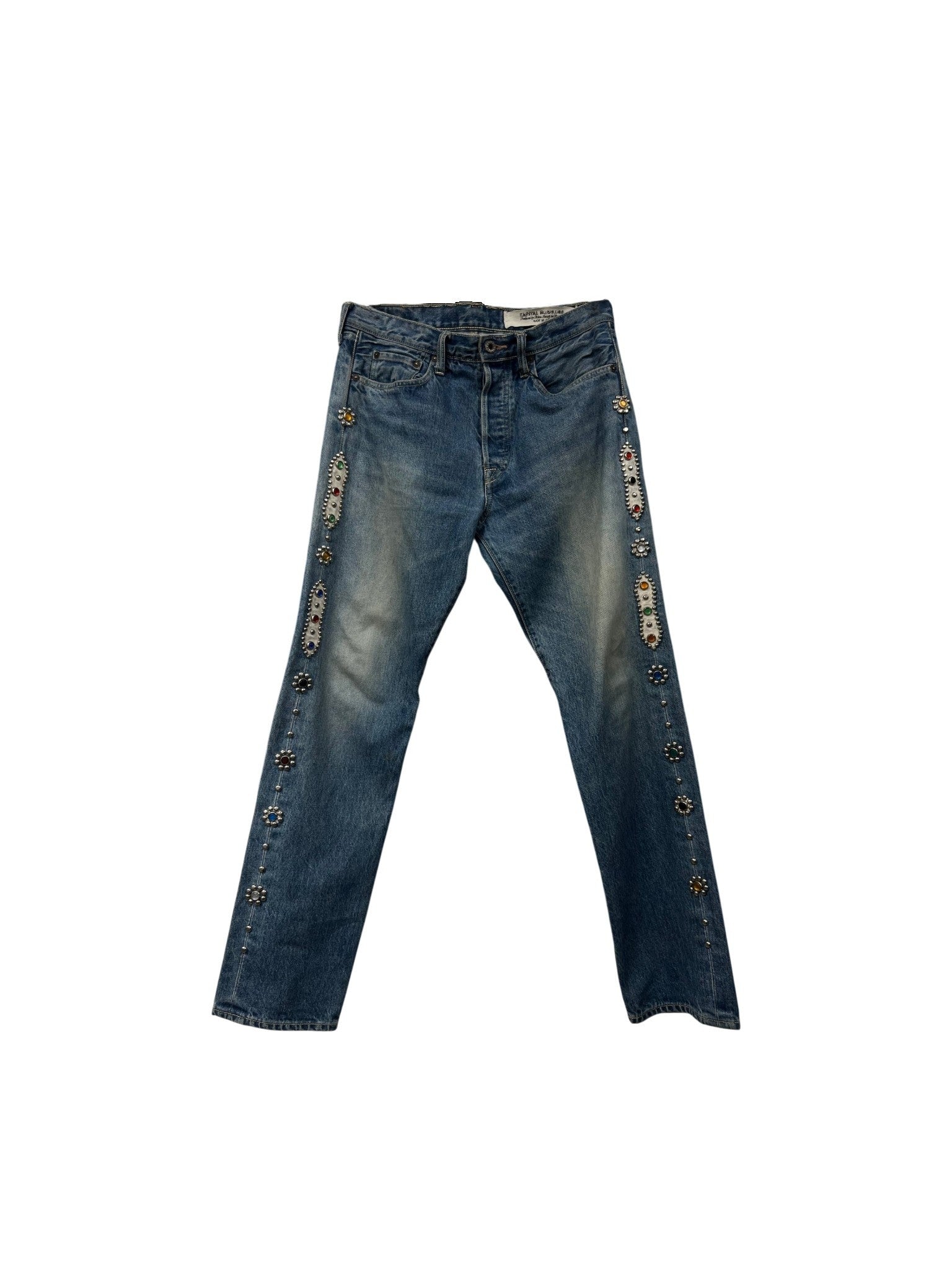 Kapital Denim Studded Light Wash Jeans
