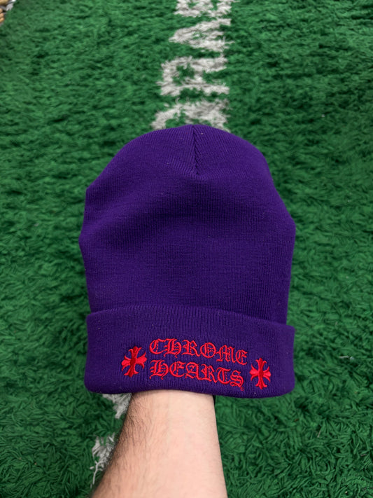 Chrome Hearts Purple Red Beanie  Used OS