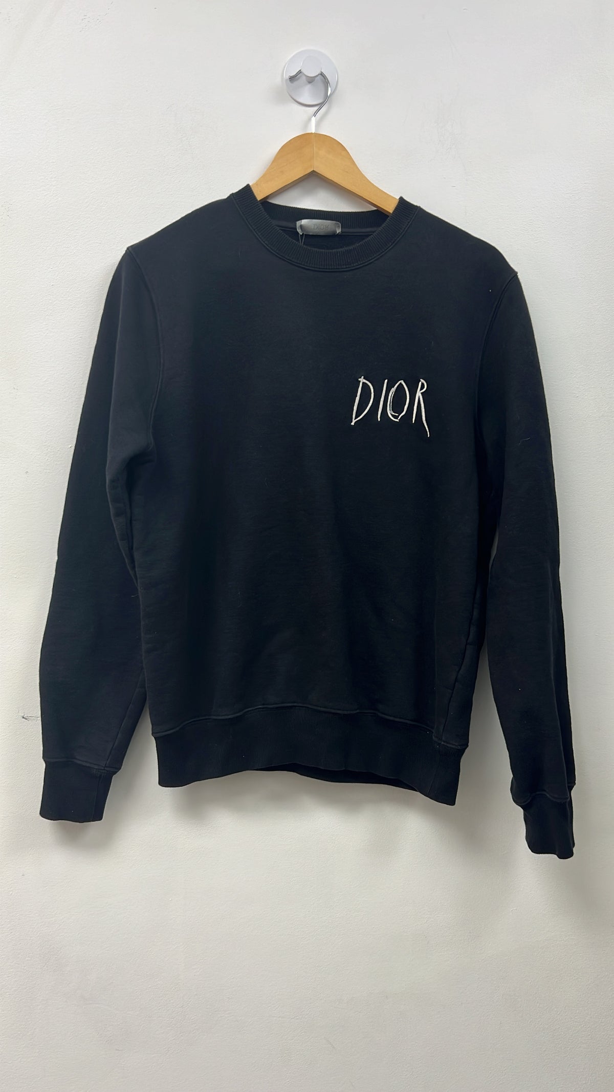 Dior Black White Script Crewneck