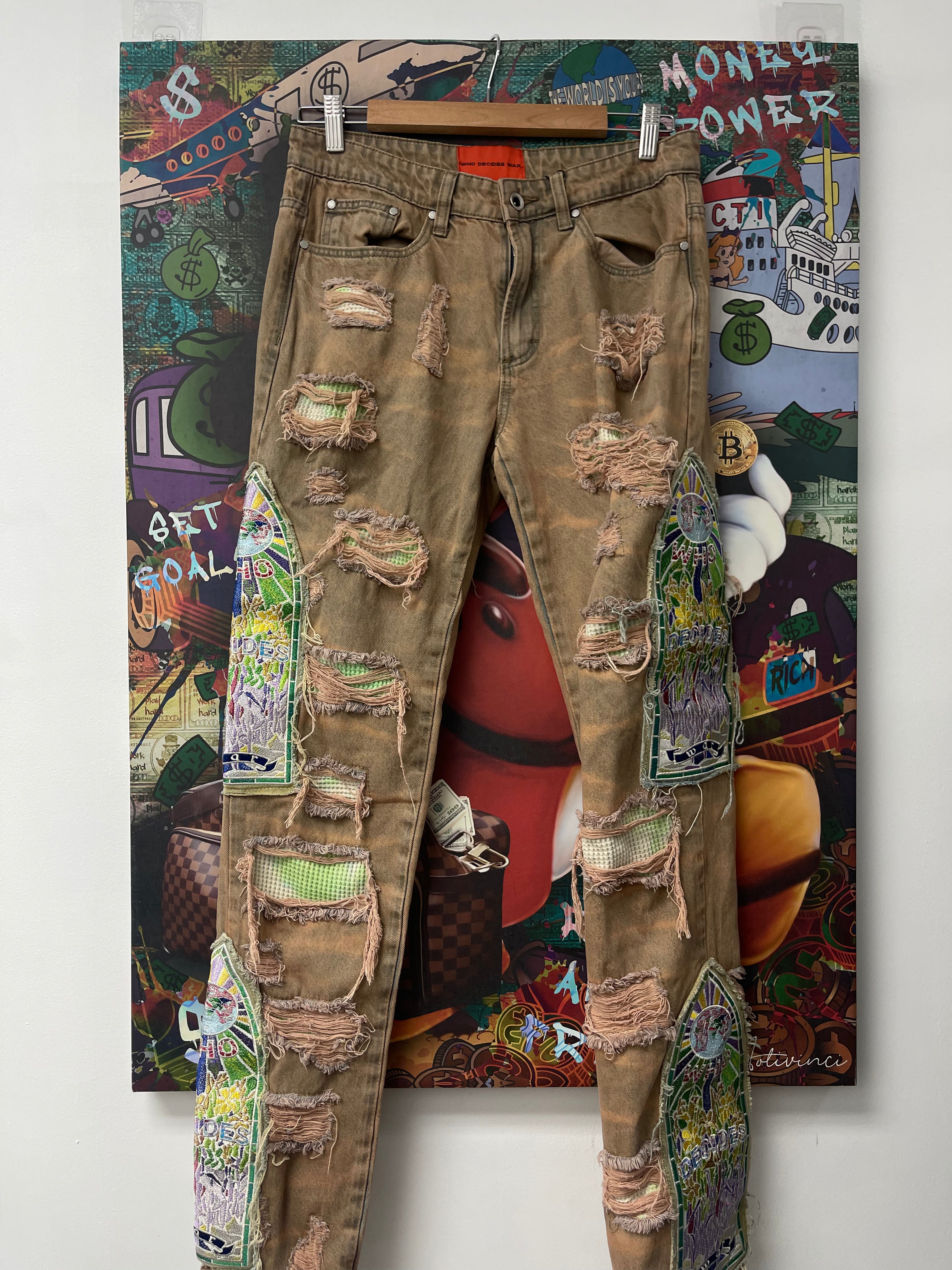 WDW Tan Fushion Denim Jeans Used
