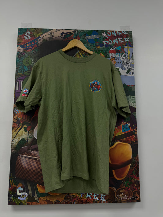 Supreme FDNY Olive Tee Used Large N/A