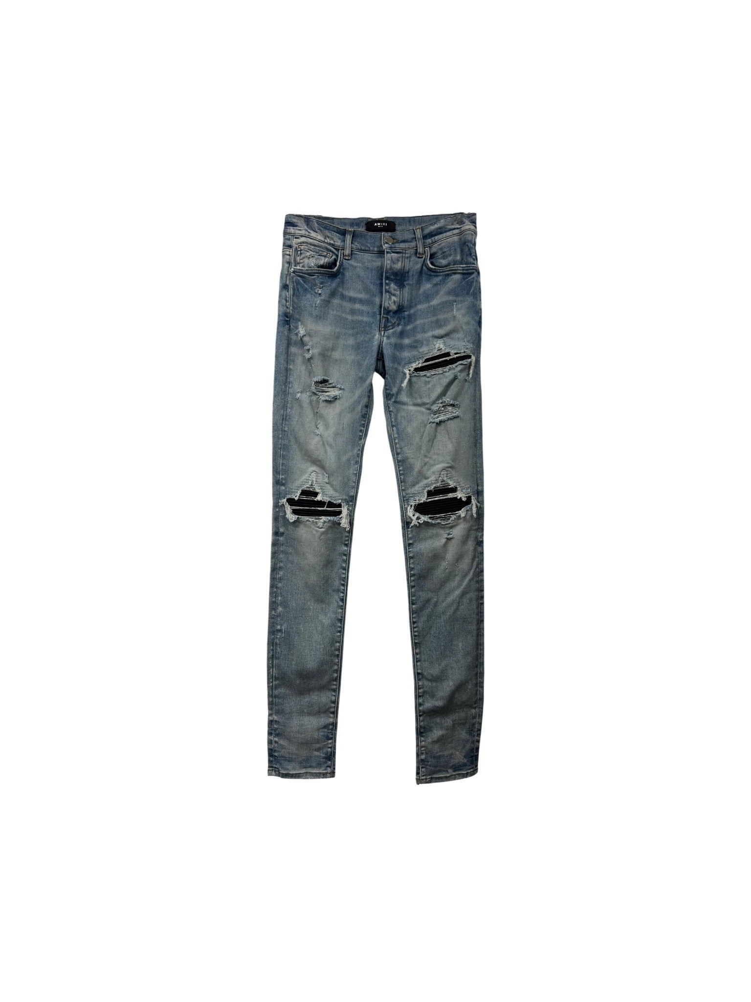 Amiri "Mx1" Patch Light Wash & Black Jeans